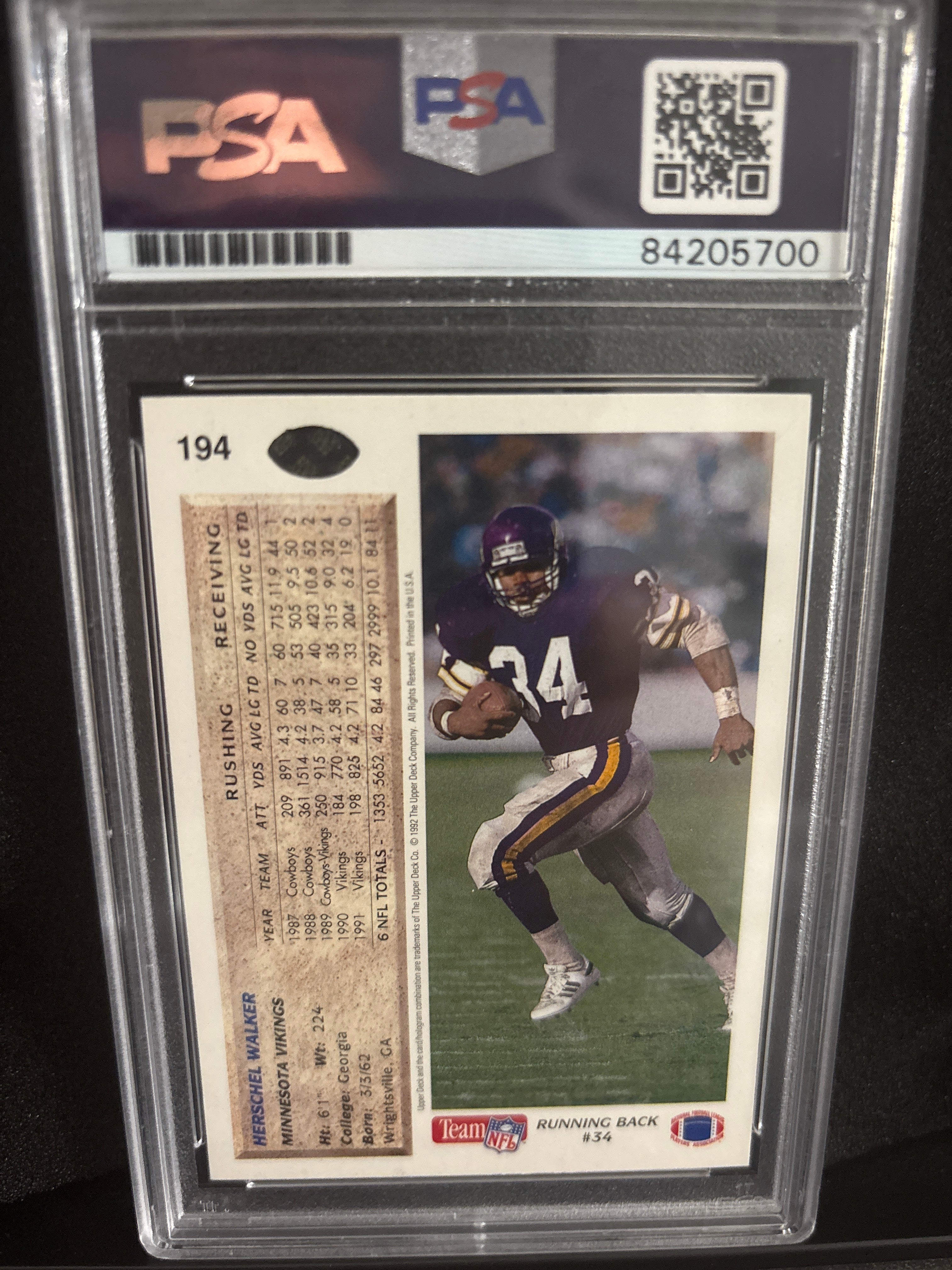 1992 Upper Deck Herschel Walker #194 AUTO