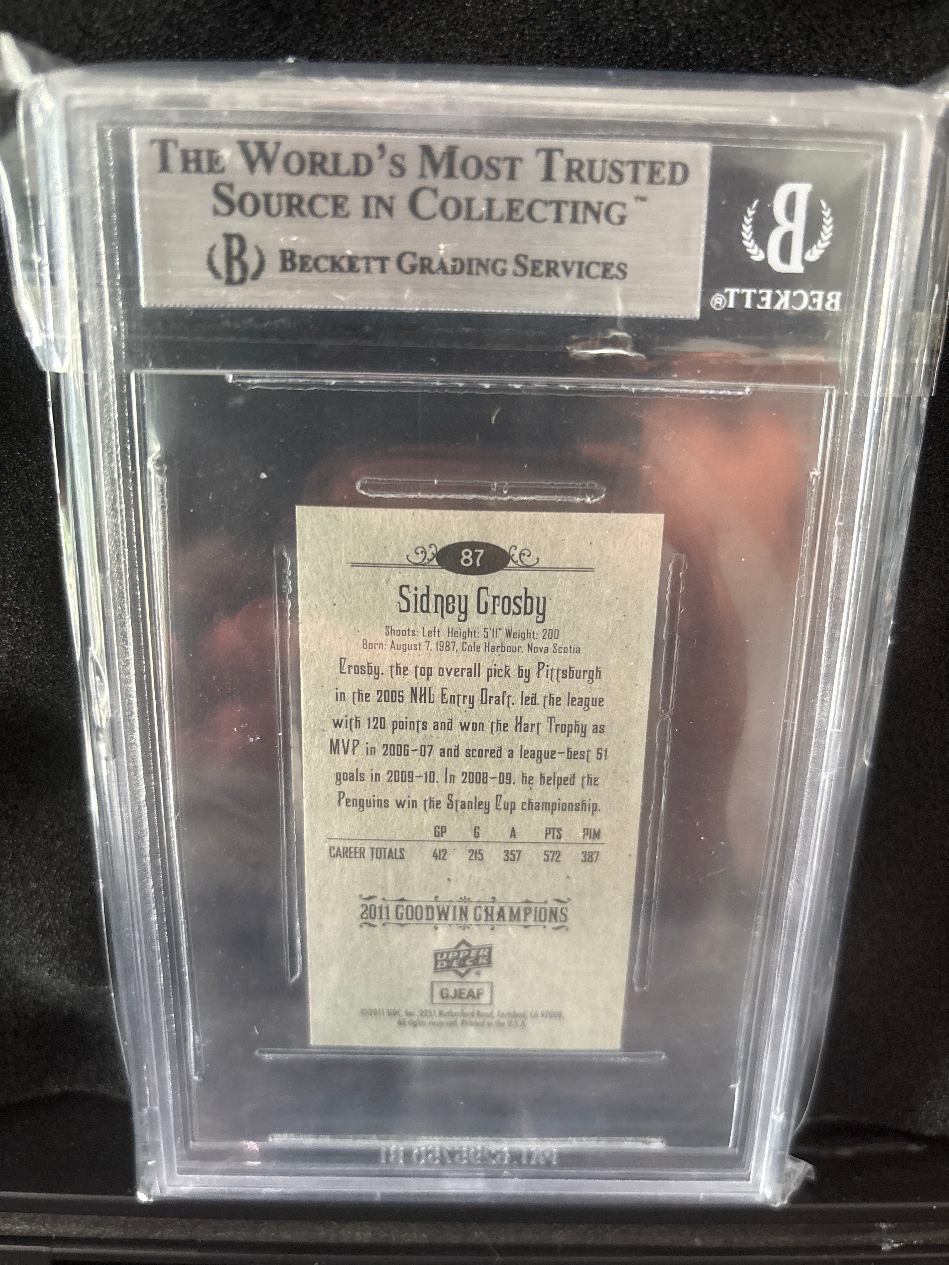 2011 Upper Deck Goodwin Champions Mini Sidney Crosby #87