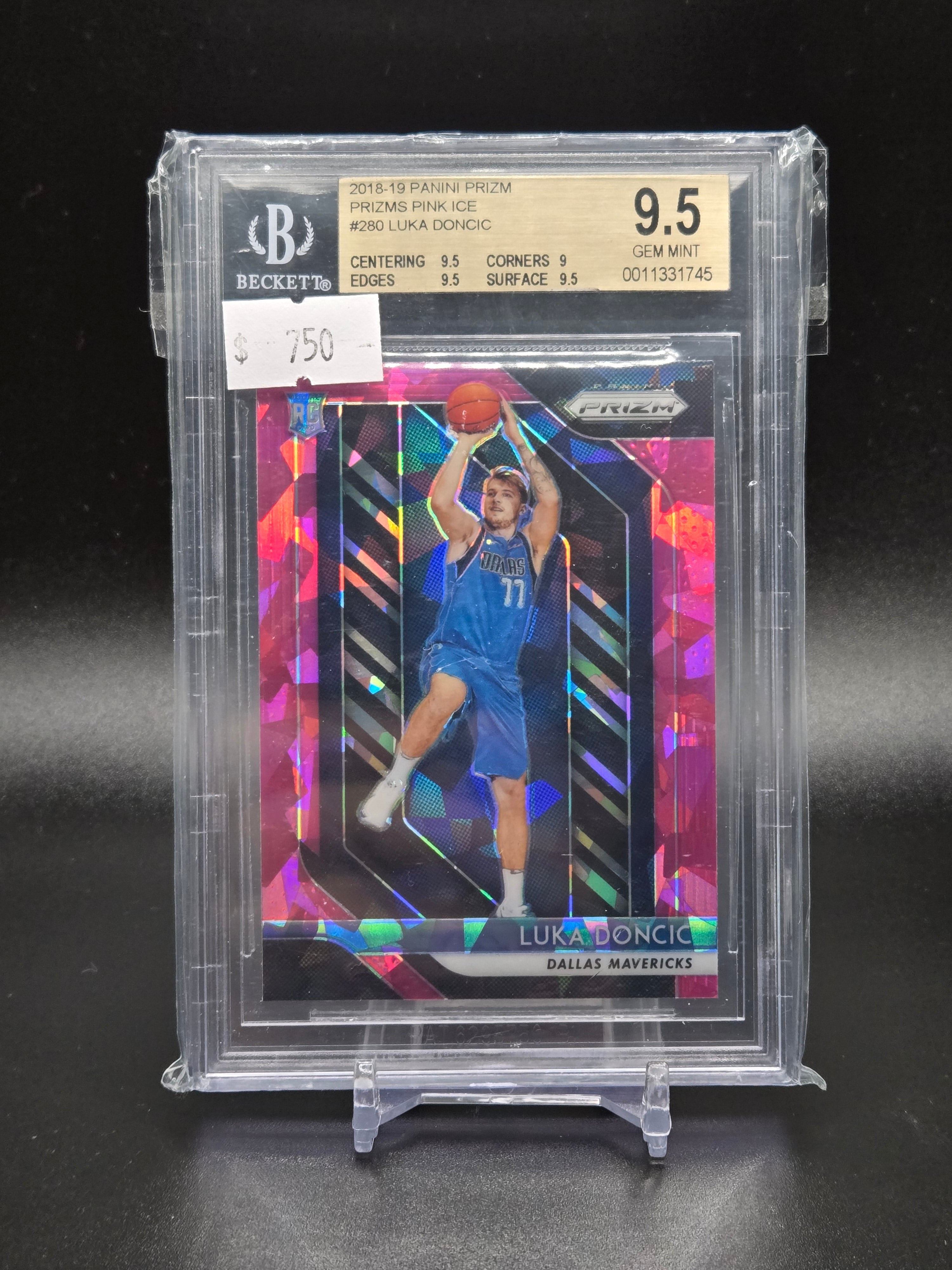 2018-19 Panini Prizm Prizms Pink Ice #280 Luka Doncic