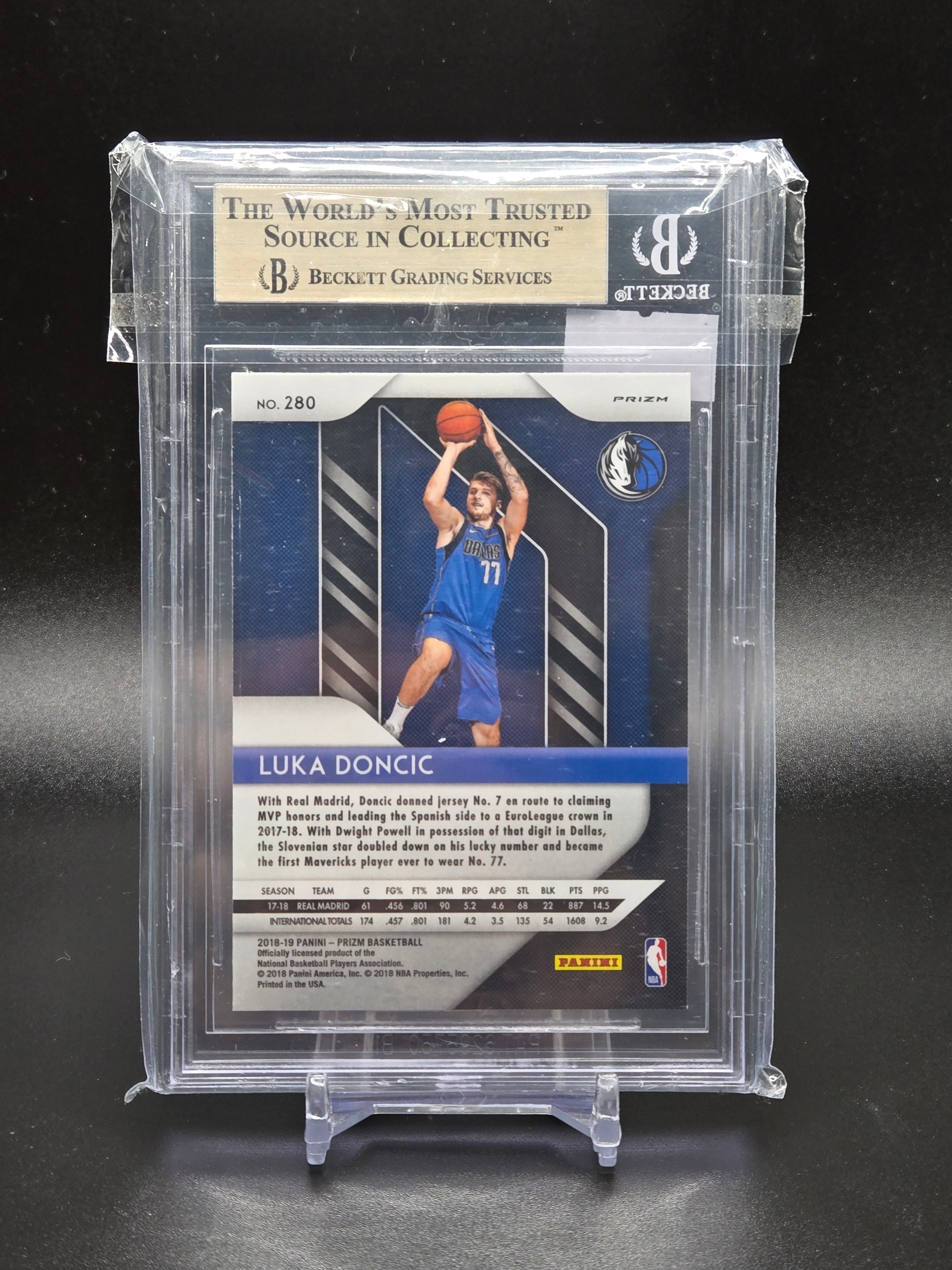 2018-19 Panini Prizm Prizms Pink Ice #280 Luka Doncic