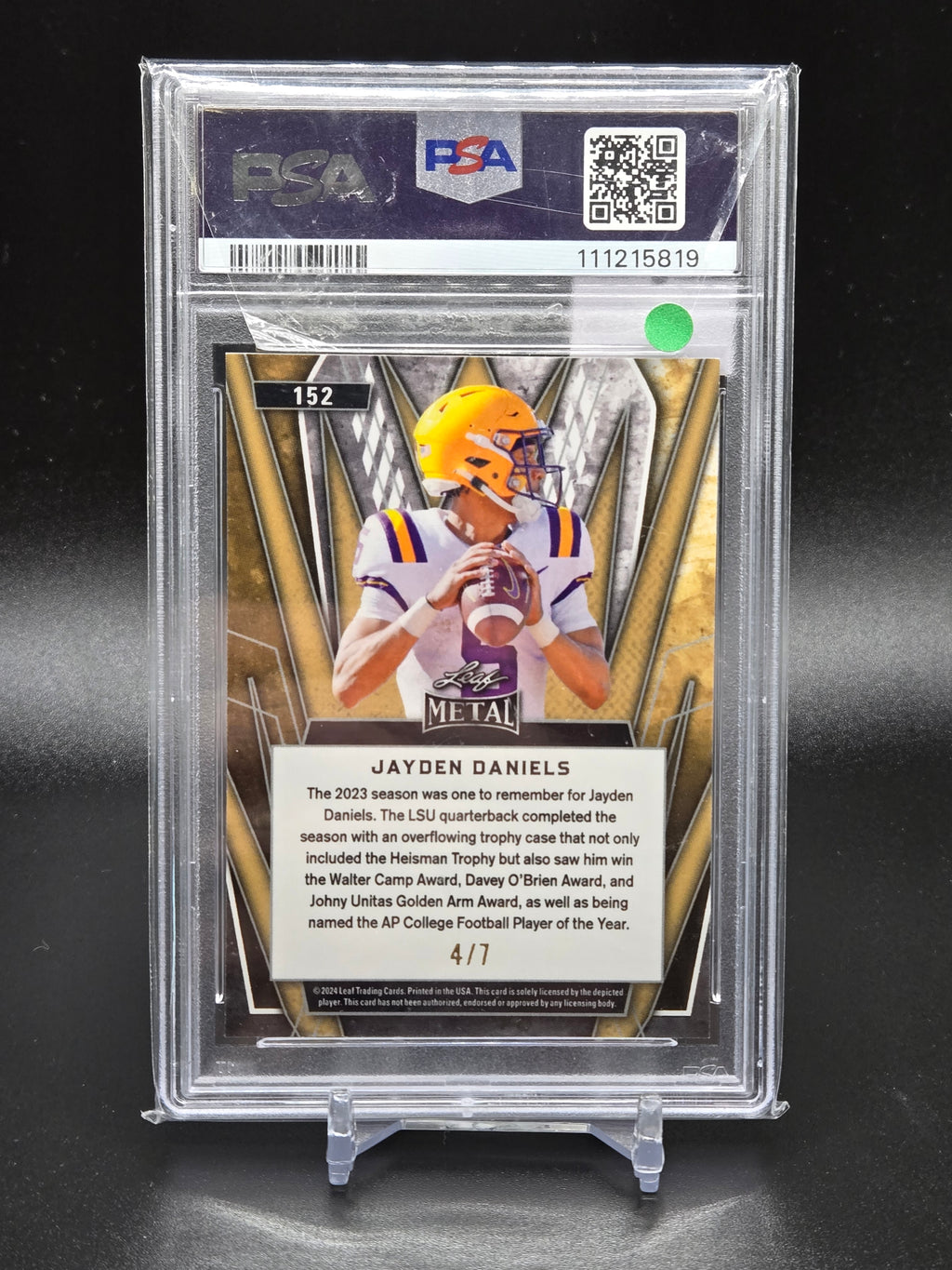 2024 Leaf Metal Jayden Daniels Blue Crystal /7
