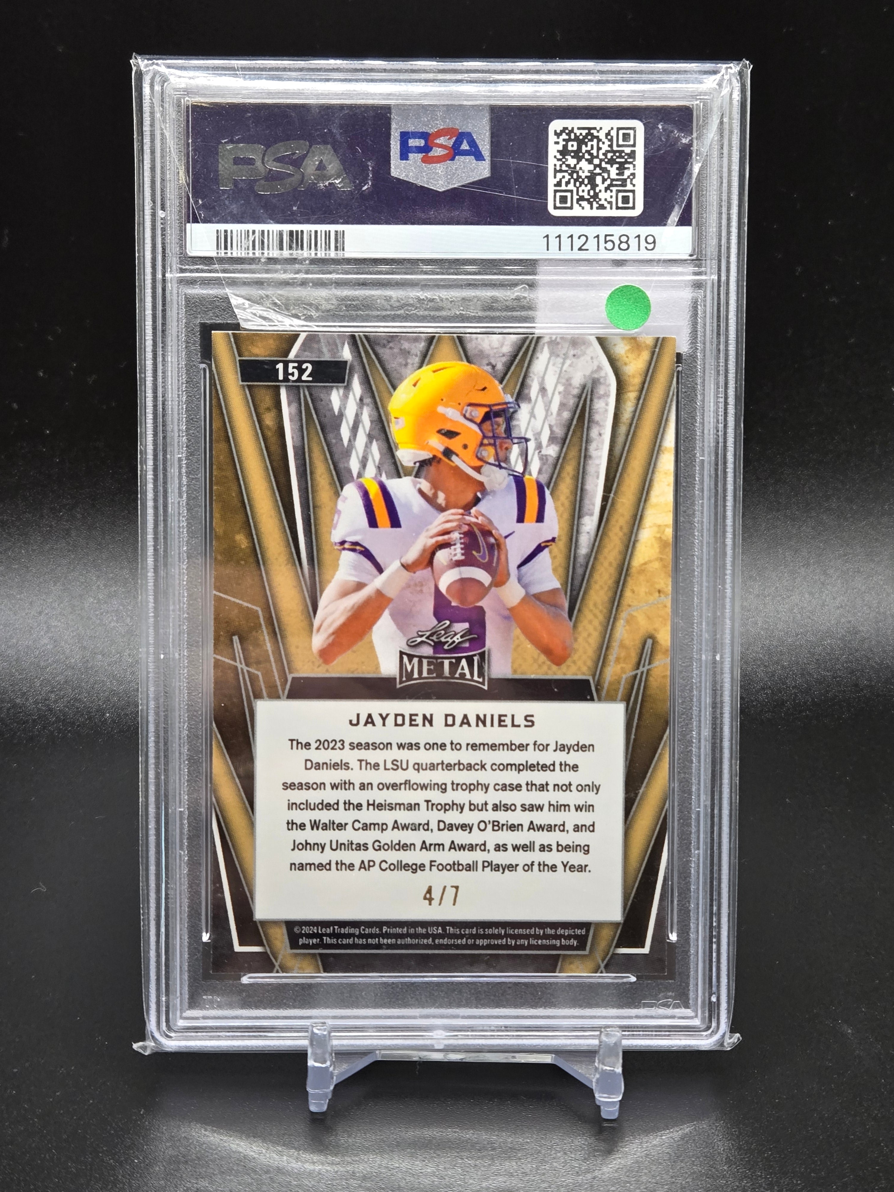 2024 Leaf Metal Jayden Daniels Blue Crystal /7