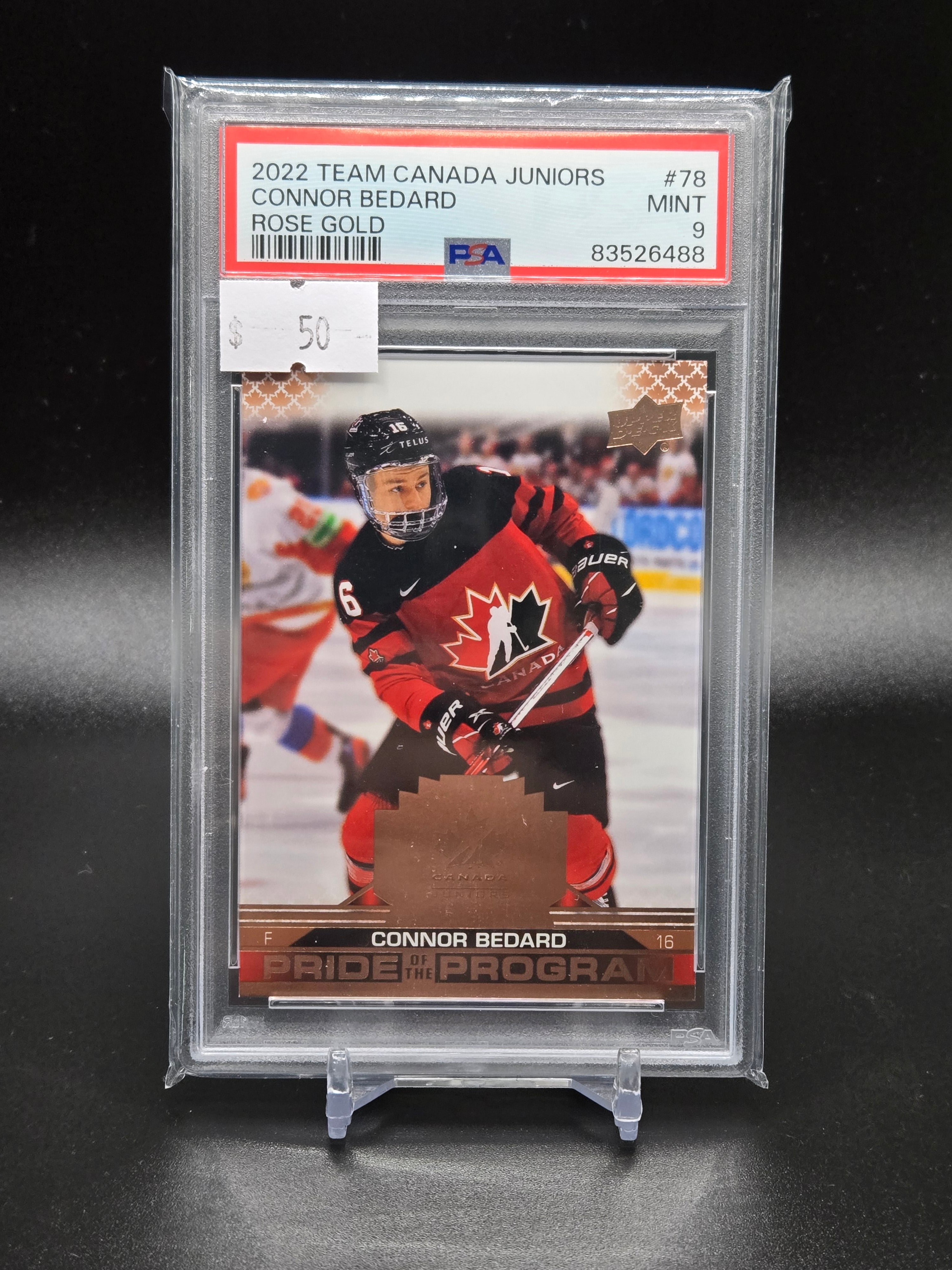 2022 Team Canada Juniors Connor Bedard Rose Gold
