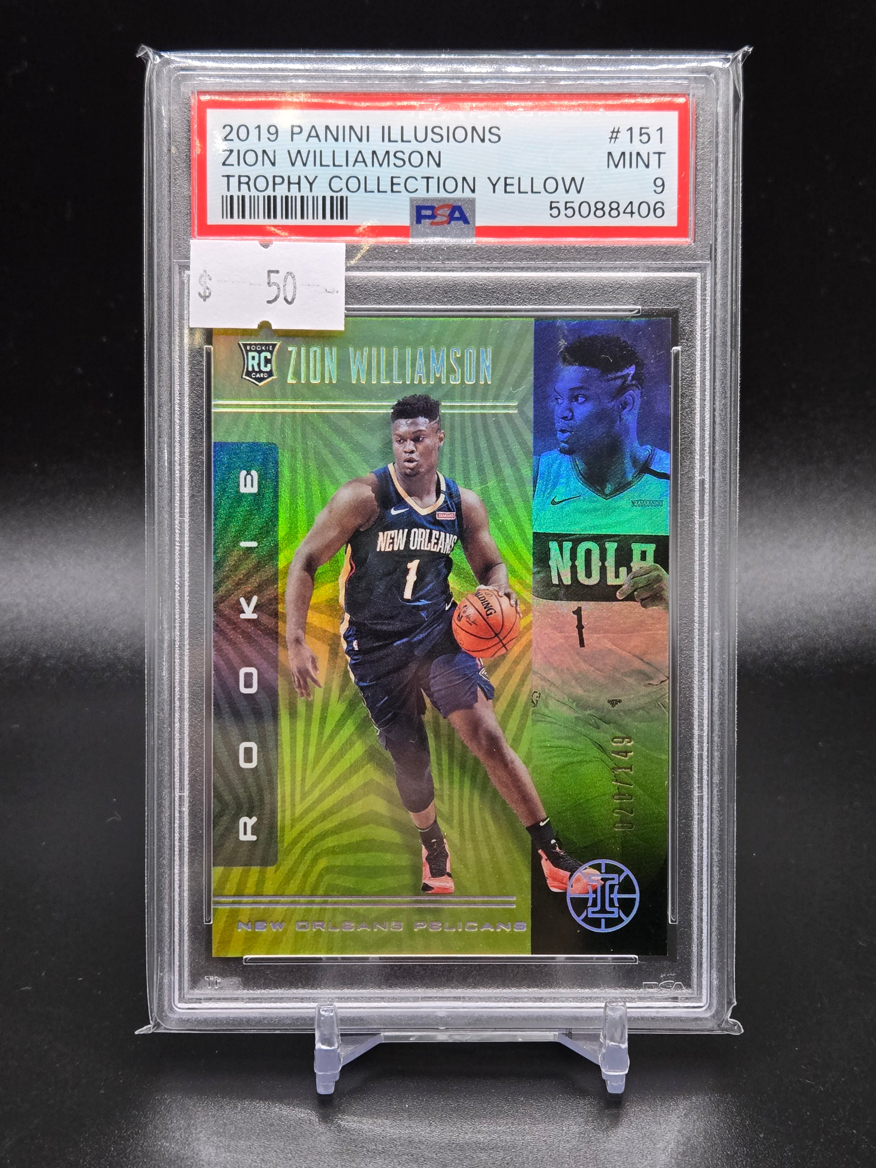 2019 Panini Illusions Zion Williamson Trophy Collection Yellow /149