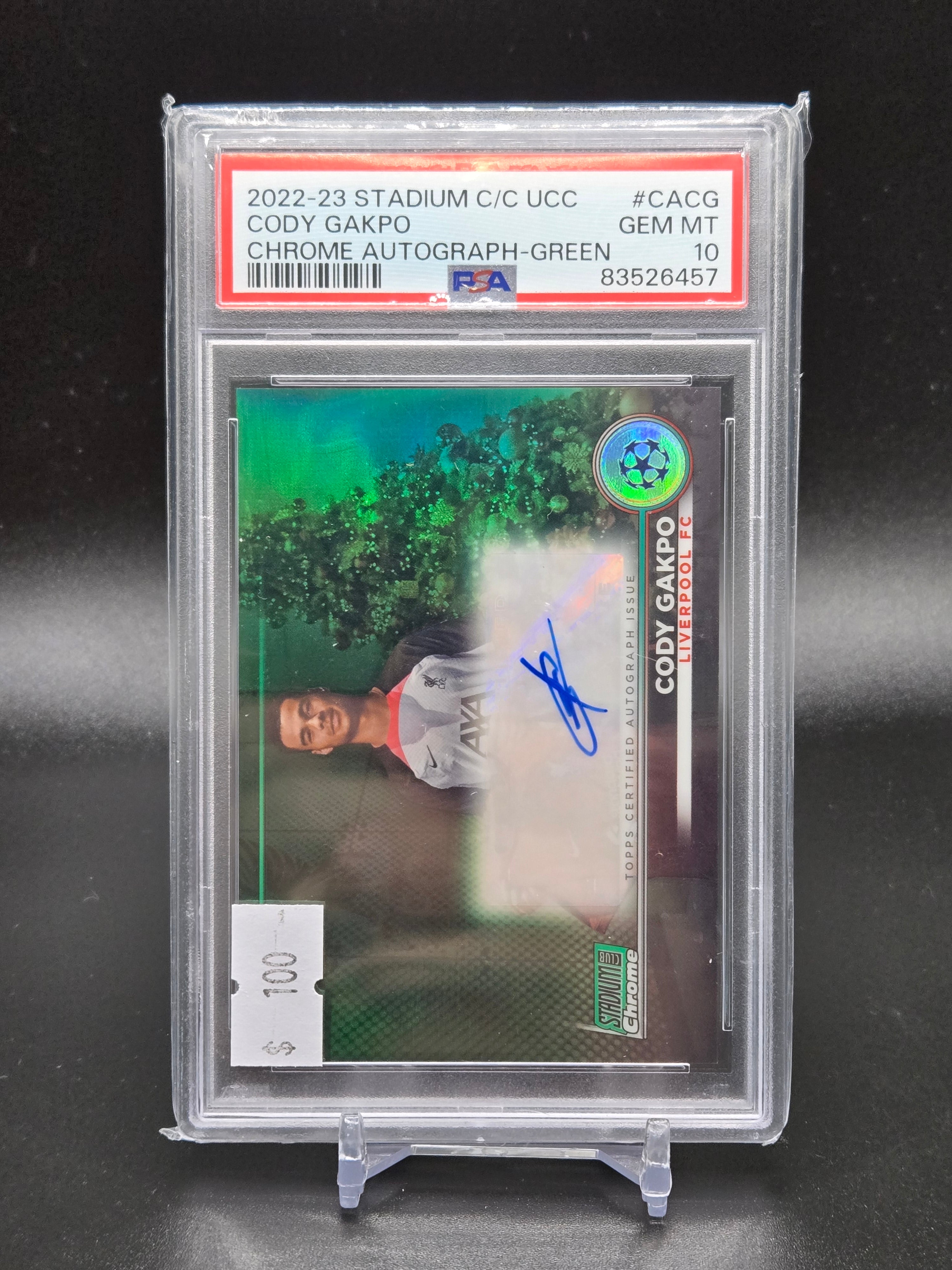 2022-23 Stadium Club Chrome Cody Gakpo Auto Green /99