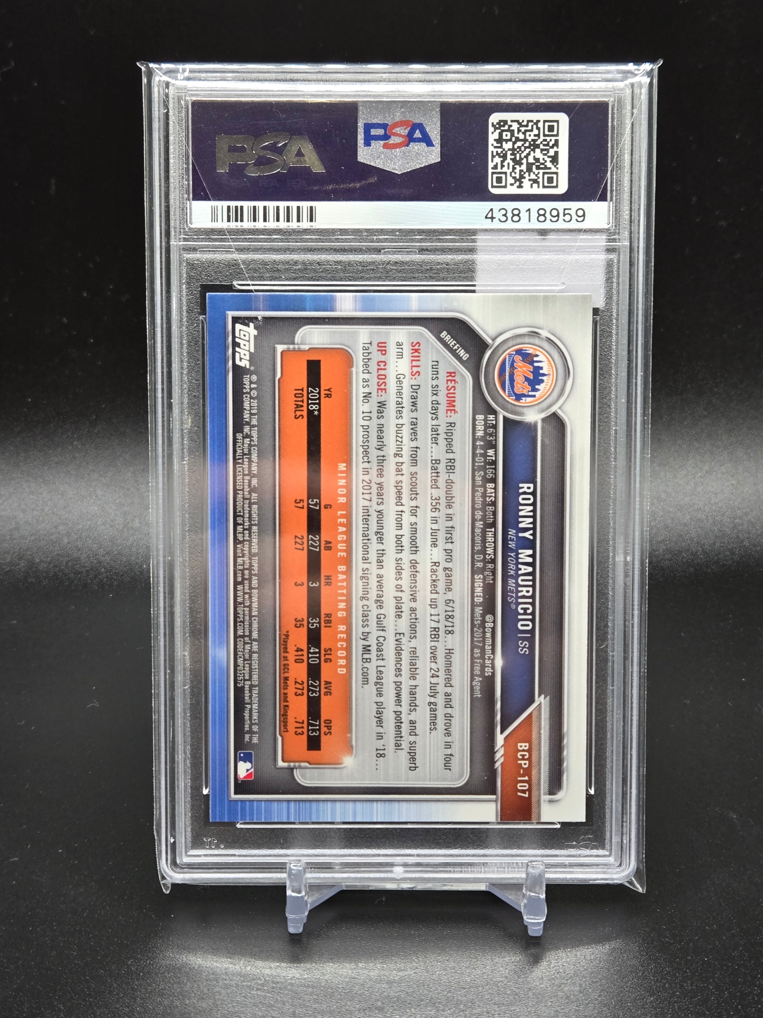2019 Bowman Ronny Mauricio Prospects Chrome