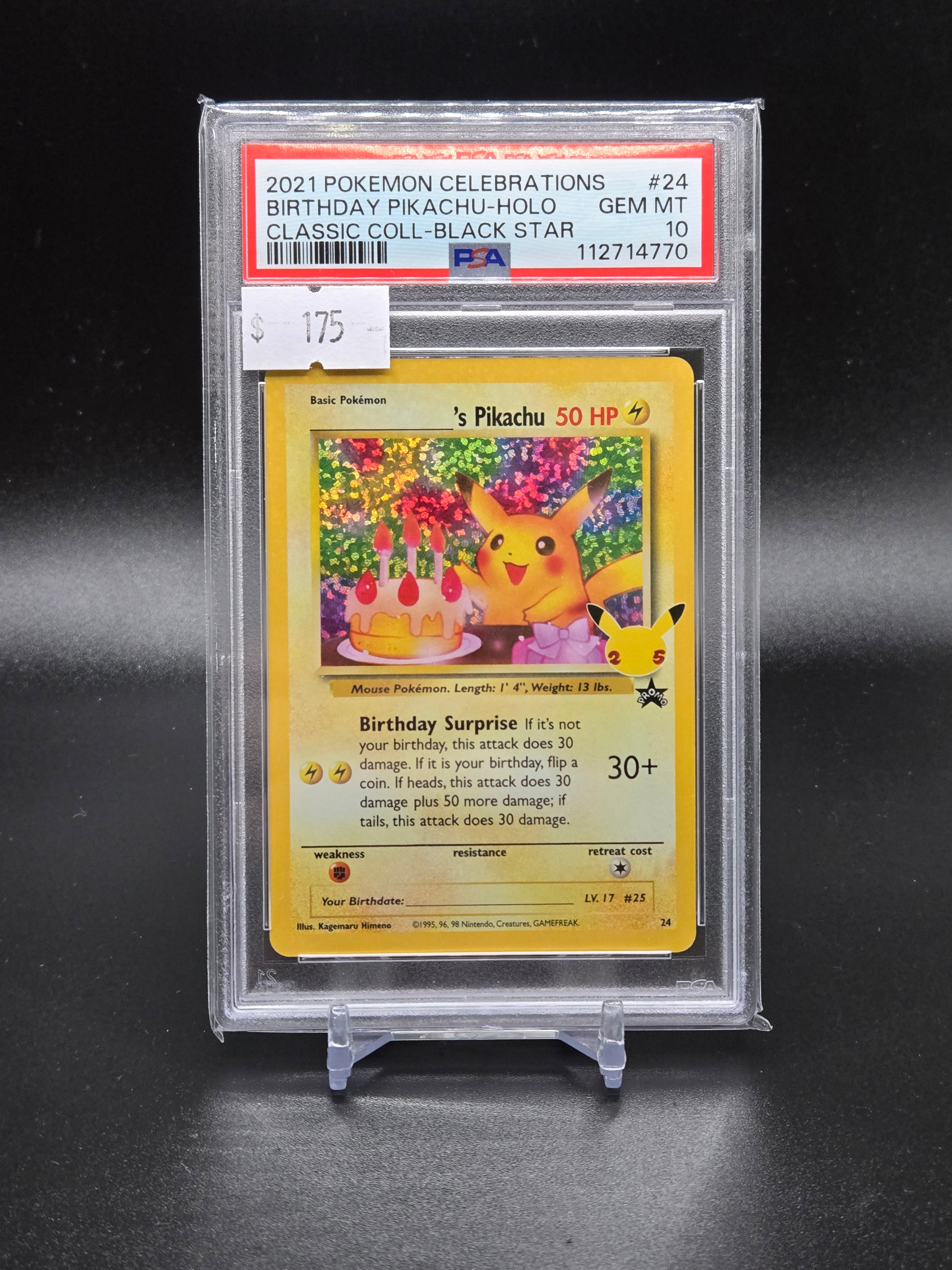 2021 Pokemon Celebrations Birthday Pikachu-Holo Classic Coll-Black Star