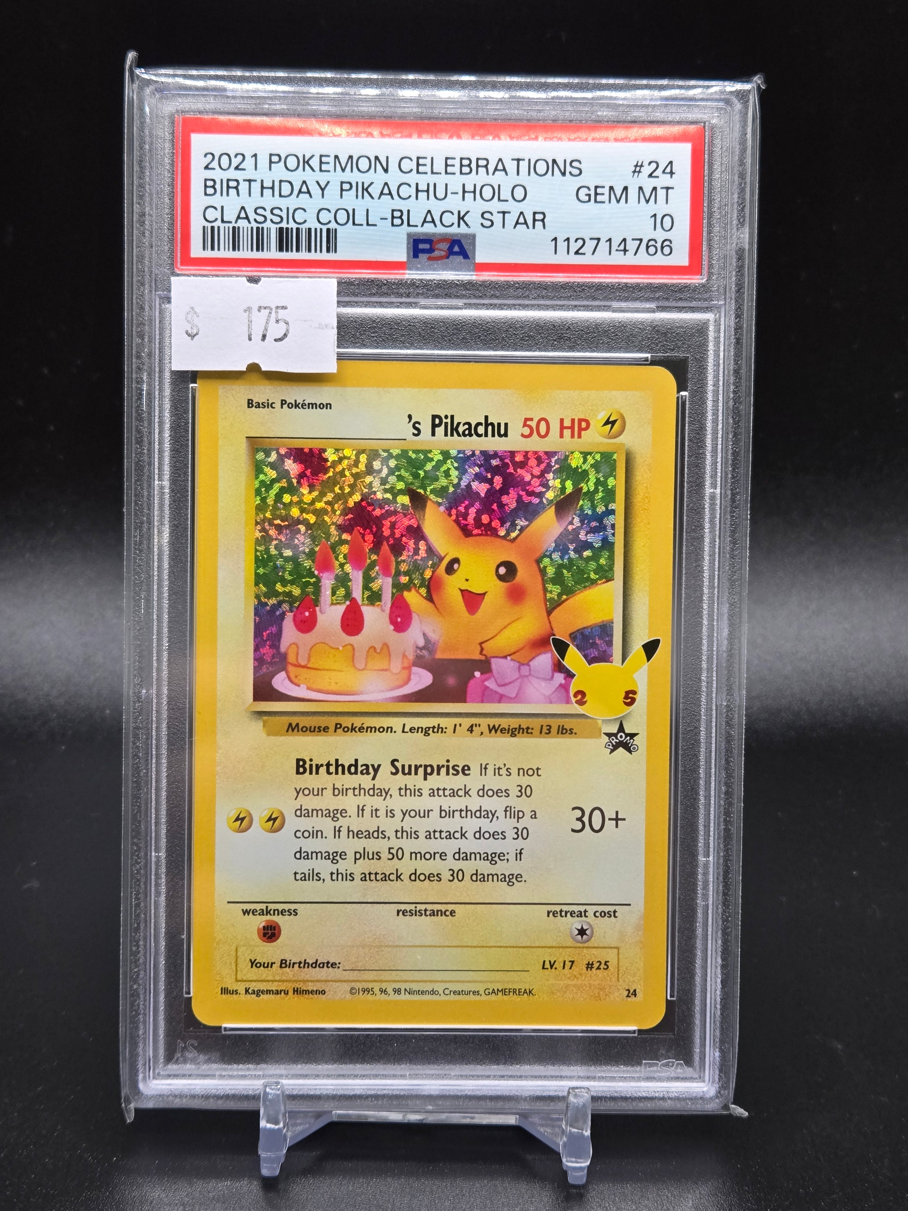 2021 Pokemon Celebrations Birthday Pikachu-holo Classic Coll-Black Star