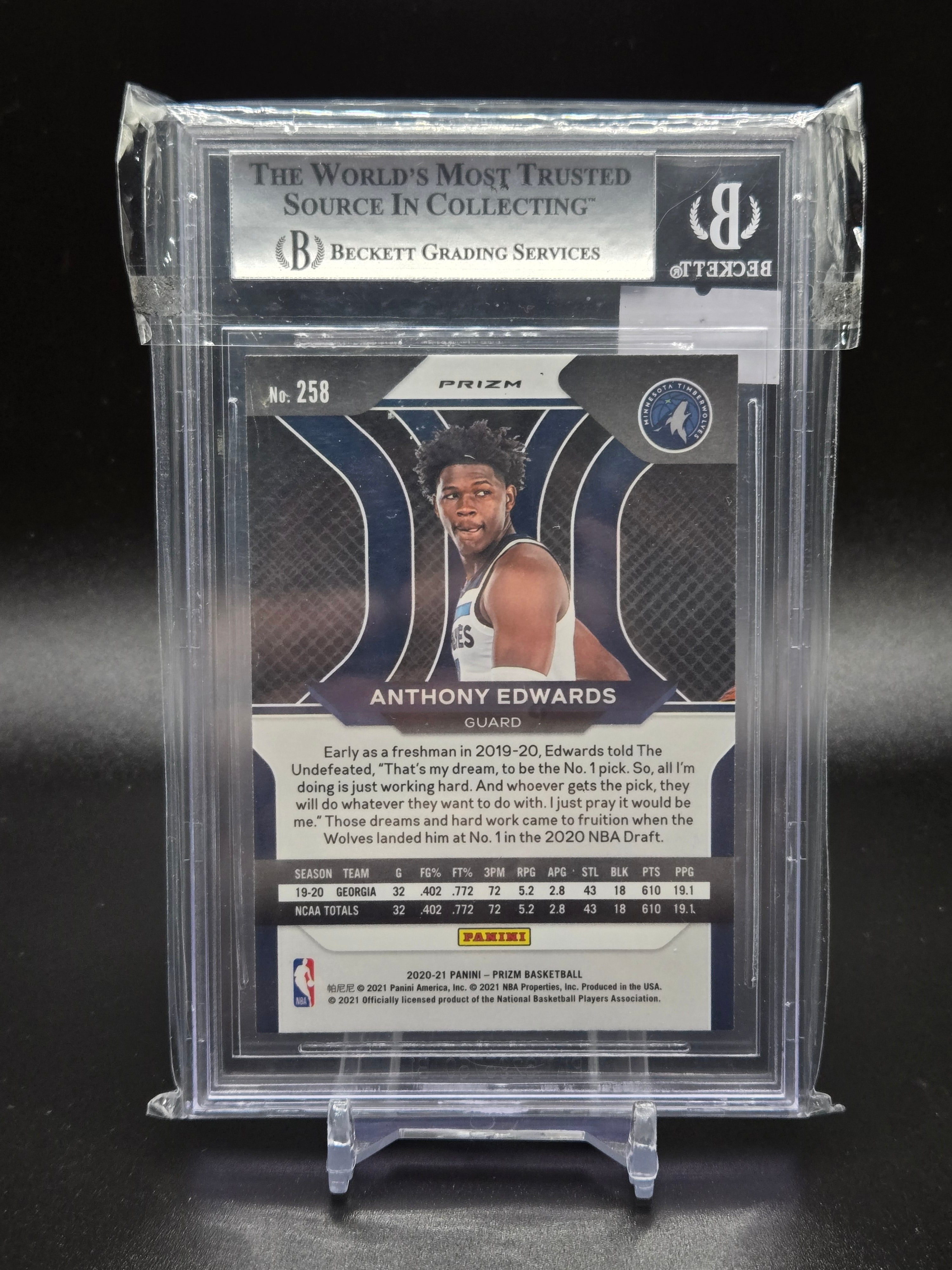 2020-21 Panini Prizm Prizms Silver #258 Anthony Edwards