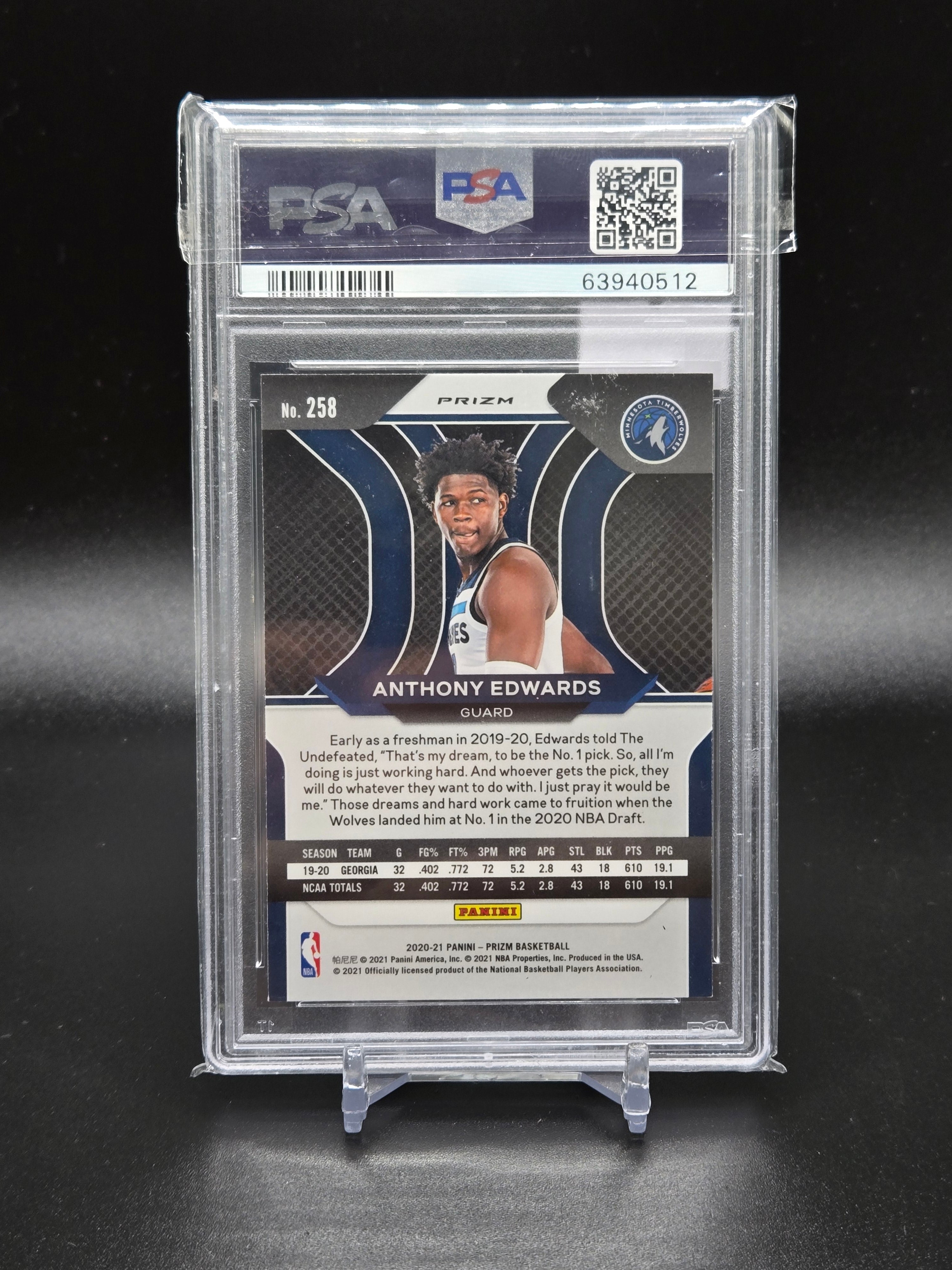 2020 Panini Prizm Anthony Edwards Hyper Prizm