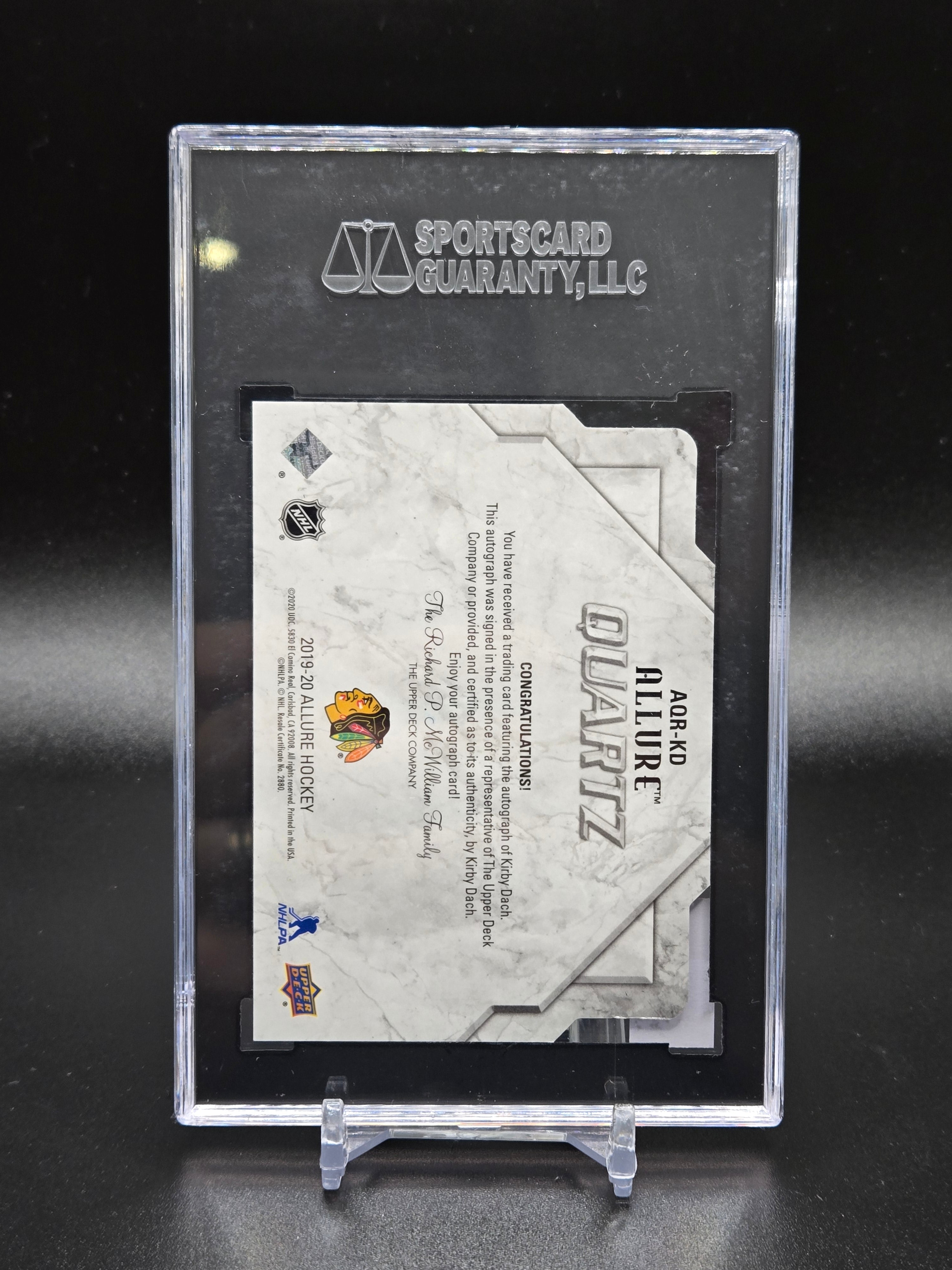 2019-20 UD Allure AQR-KD Kirby Dach Quartz Autographed