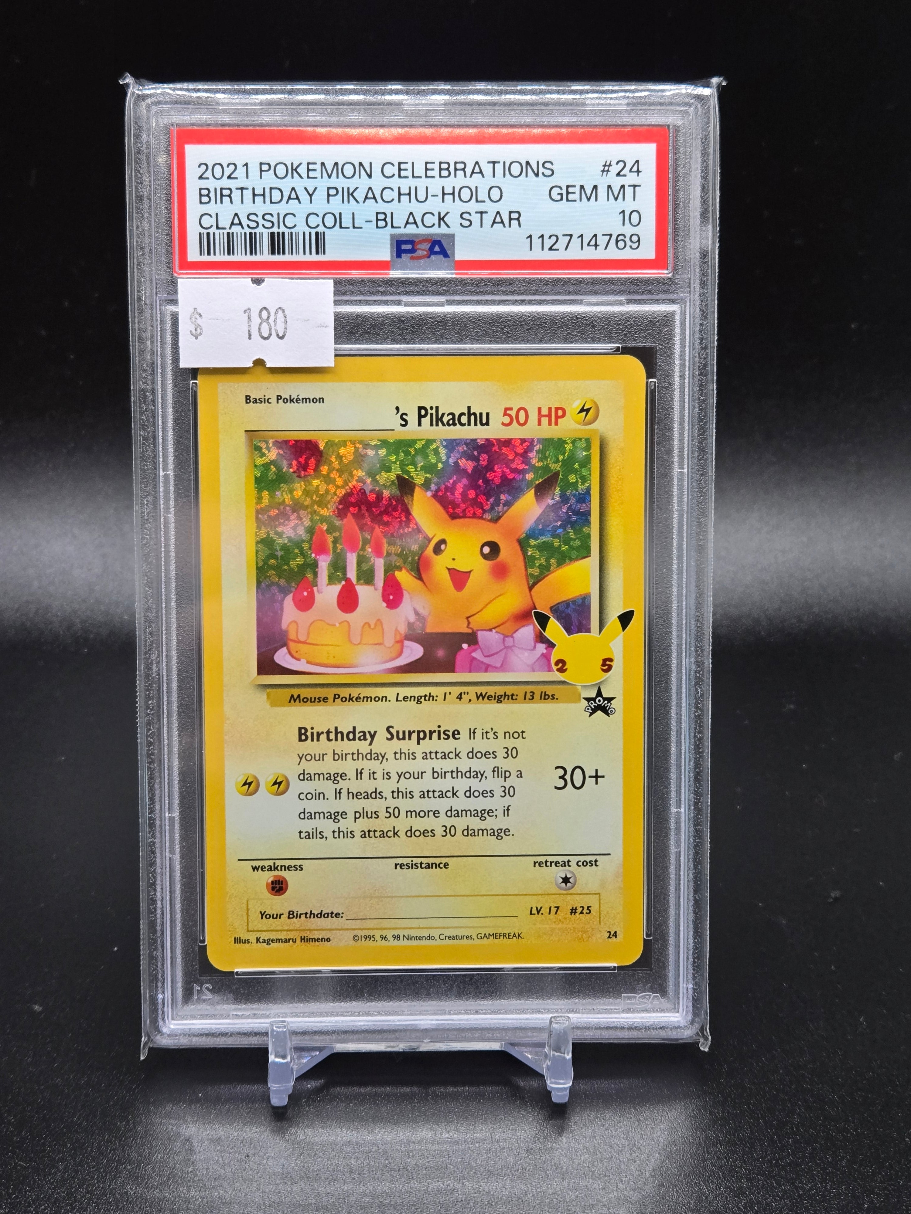 2021 Pokemon Celebrations Birthday Pikachu-Holo Classic Coll-Black Star