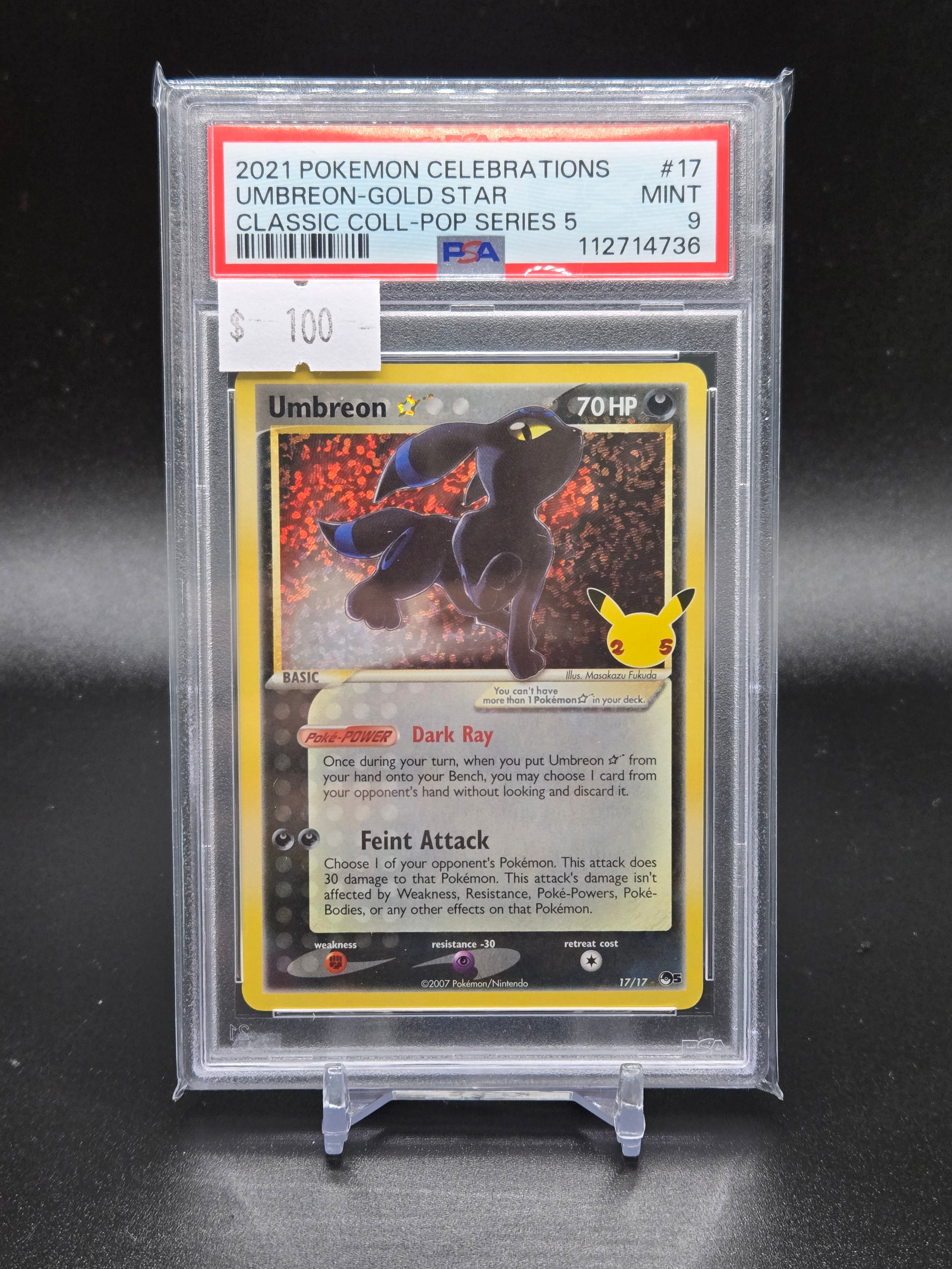 2021 Pokemon Celebrations Umbreon-Gold Star Classic Coll-Pop Series 5