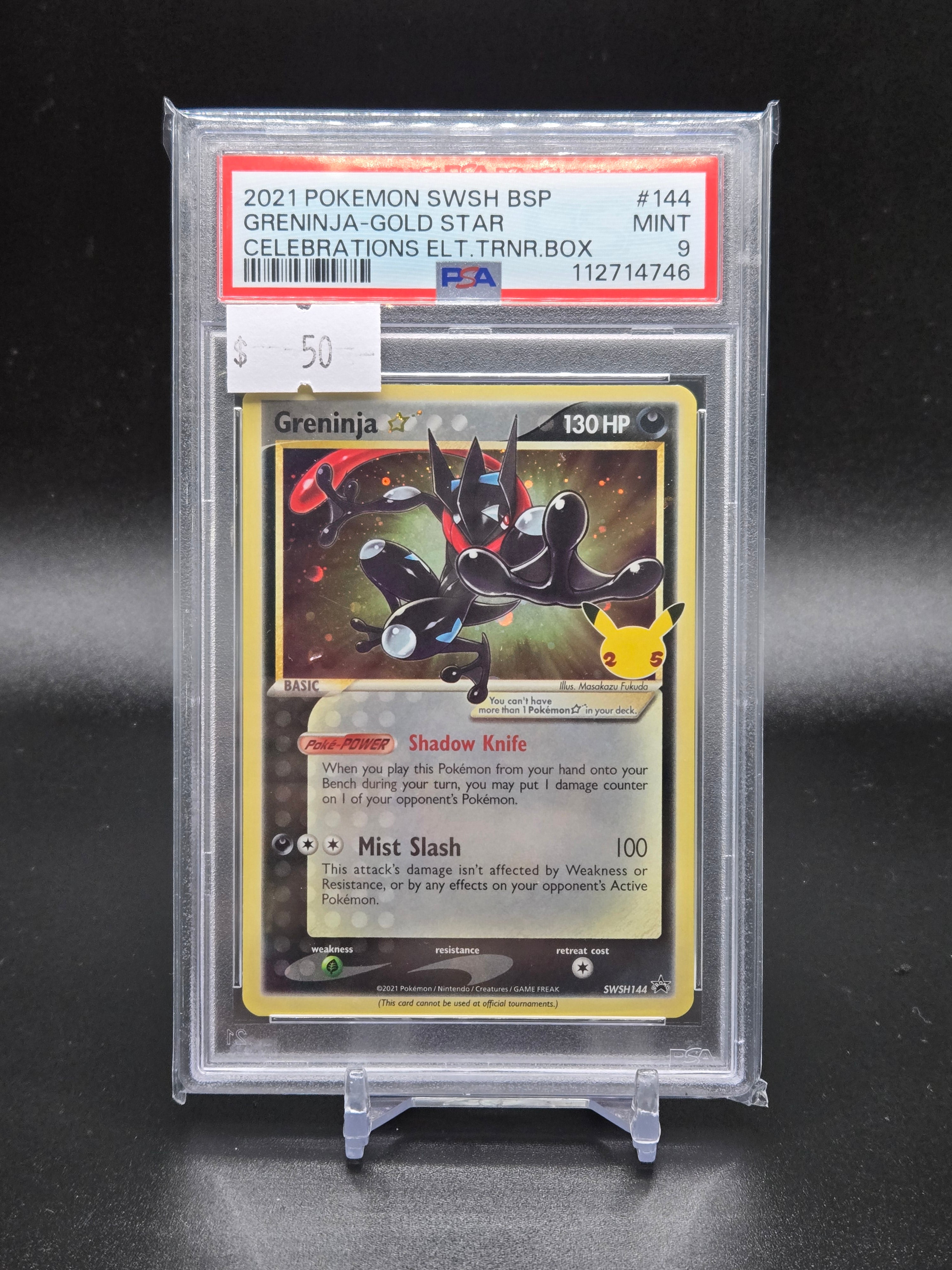 2021 Pokemon SWSH BSP Greninja-Gold Star Celebrations ELT.TRNR.BOX