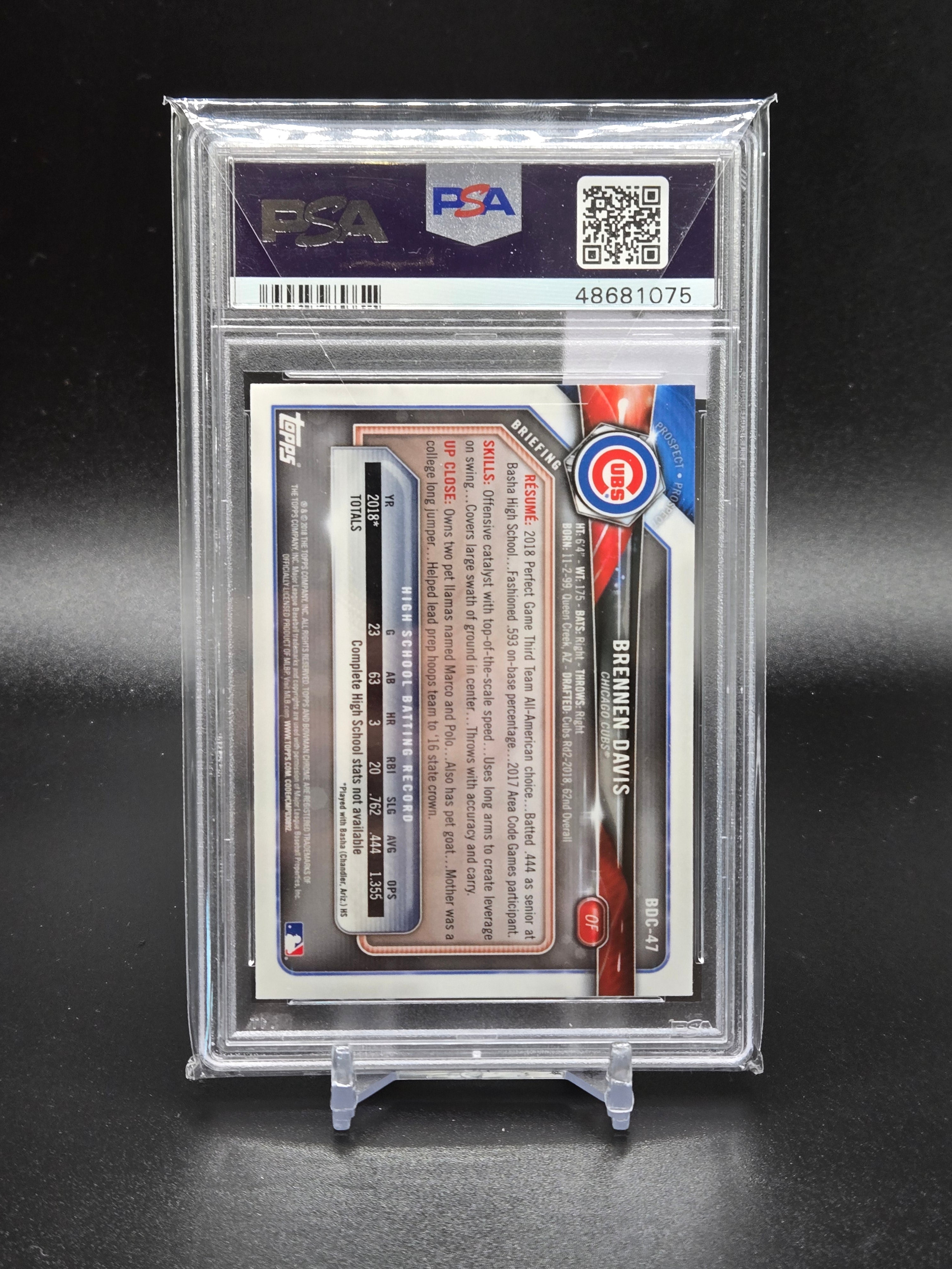 2018 Bowman Draft Brennen Davis Chrome