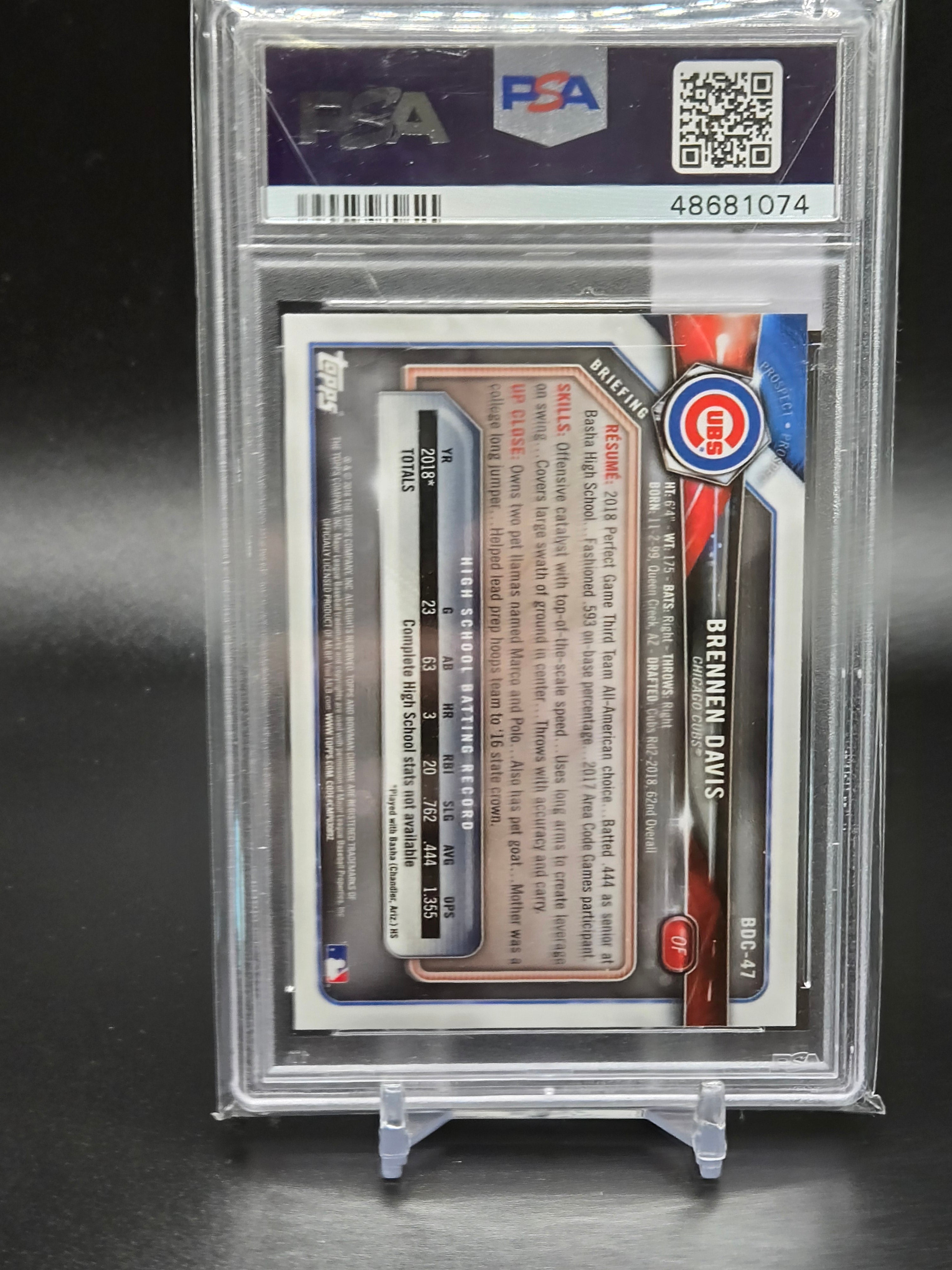 2018 Bowman Draft Brennen Davis Chrome