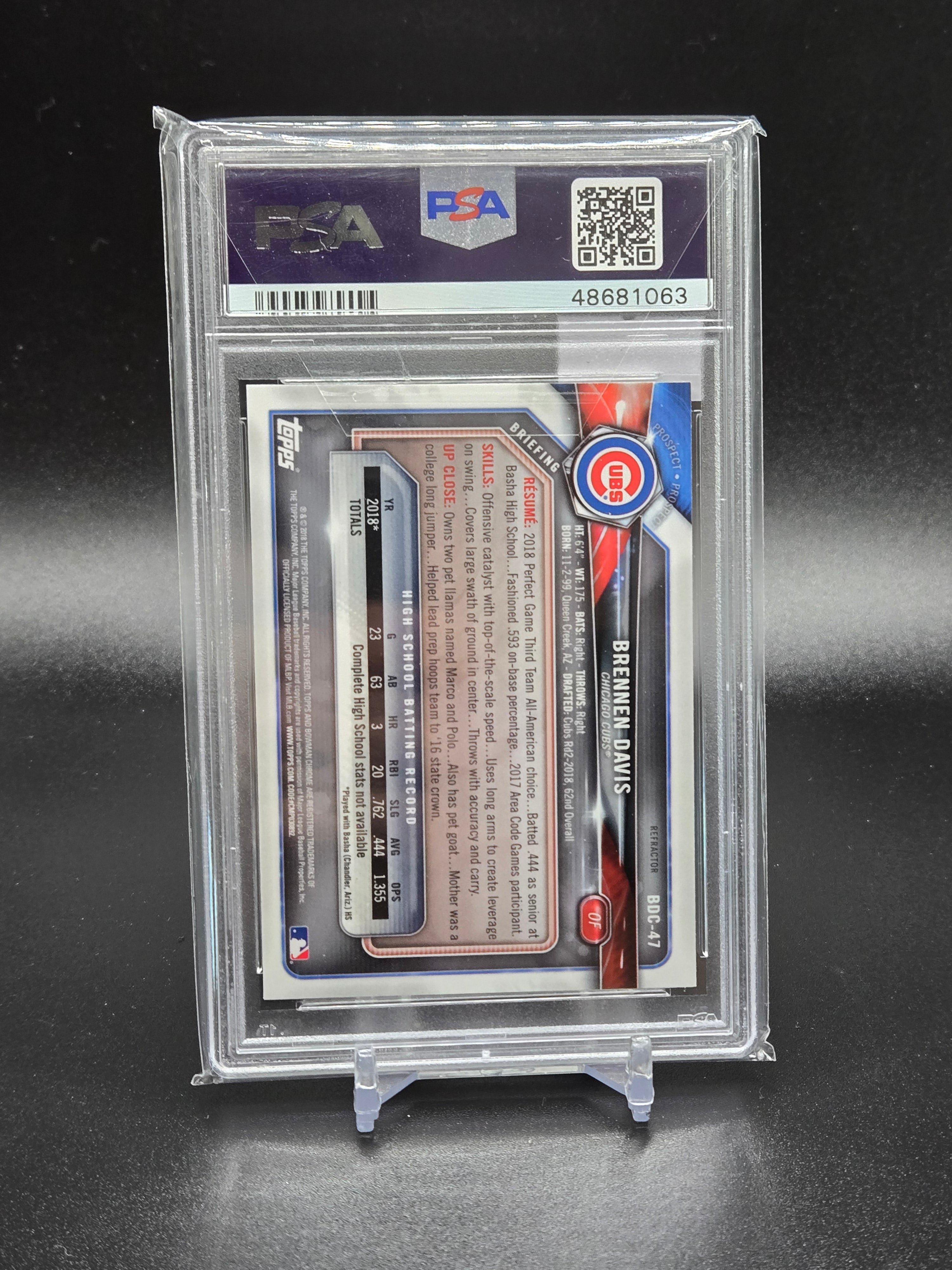 2018 Bowman Draft Brennen Davis Chrome-Refractor
