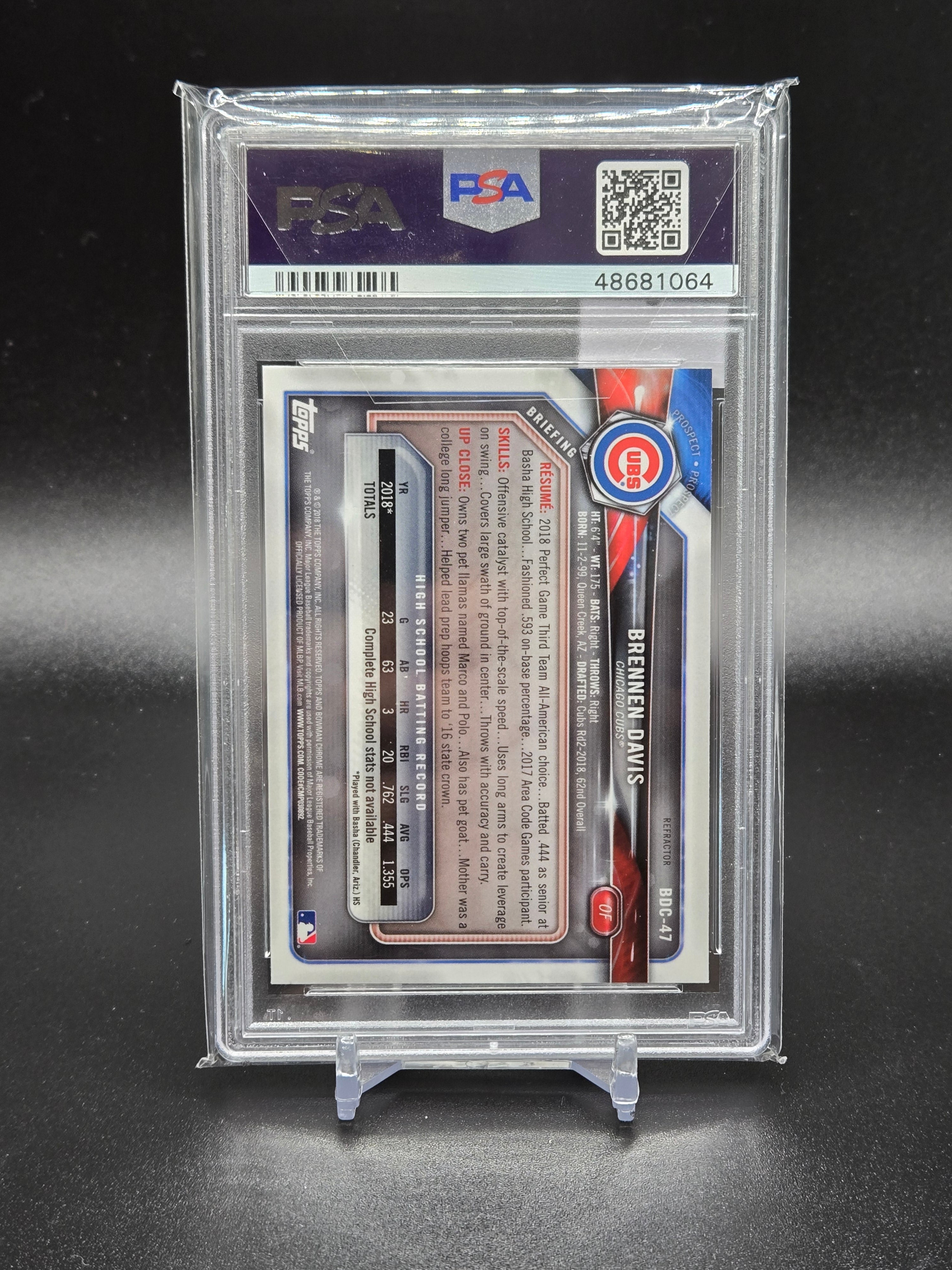 2018 Bowman Draft Brennen Davis Chrome-Refractor