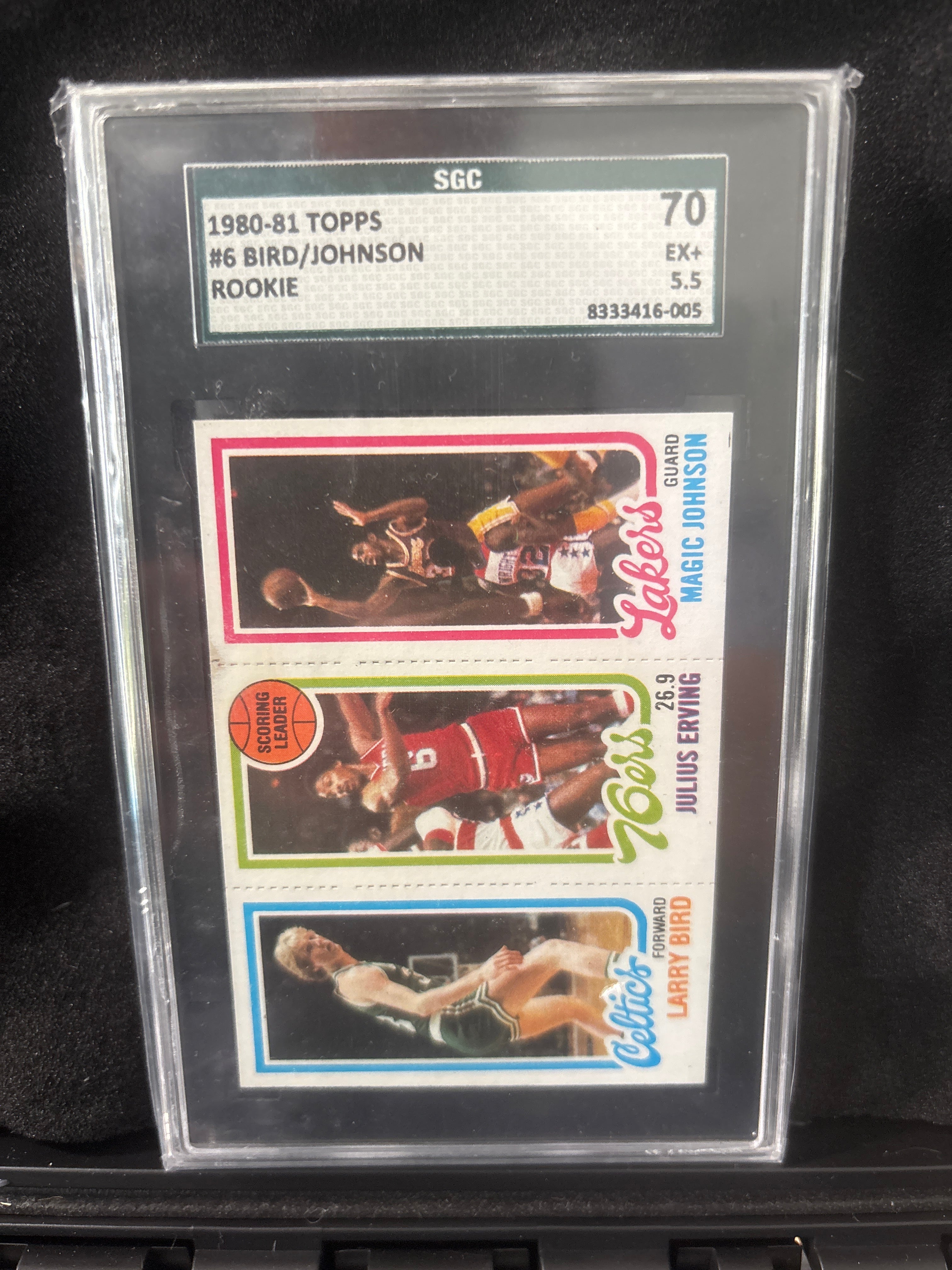 1980-1981 Topps Bird, Erving, Johnson #6