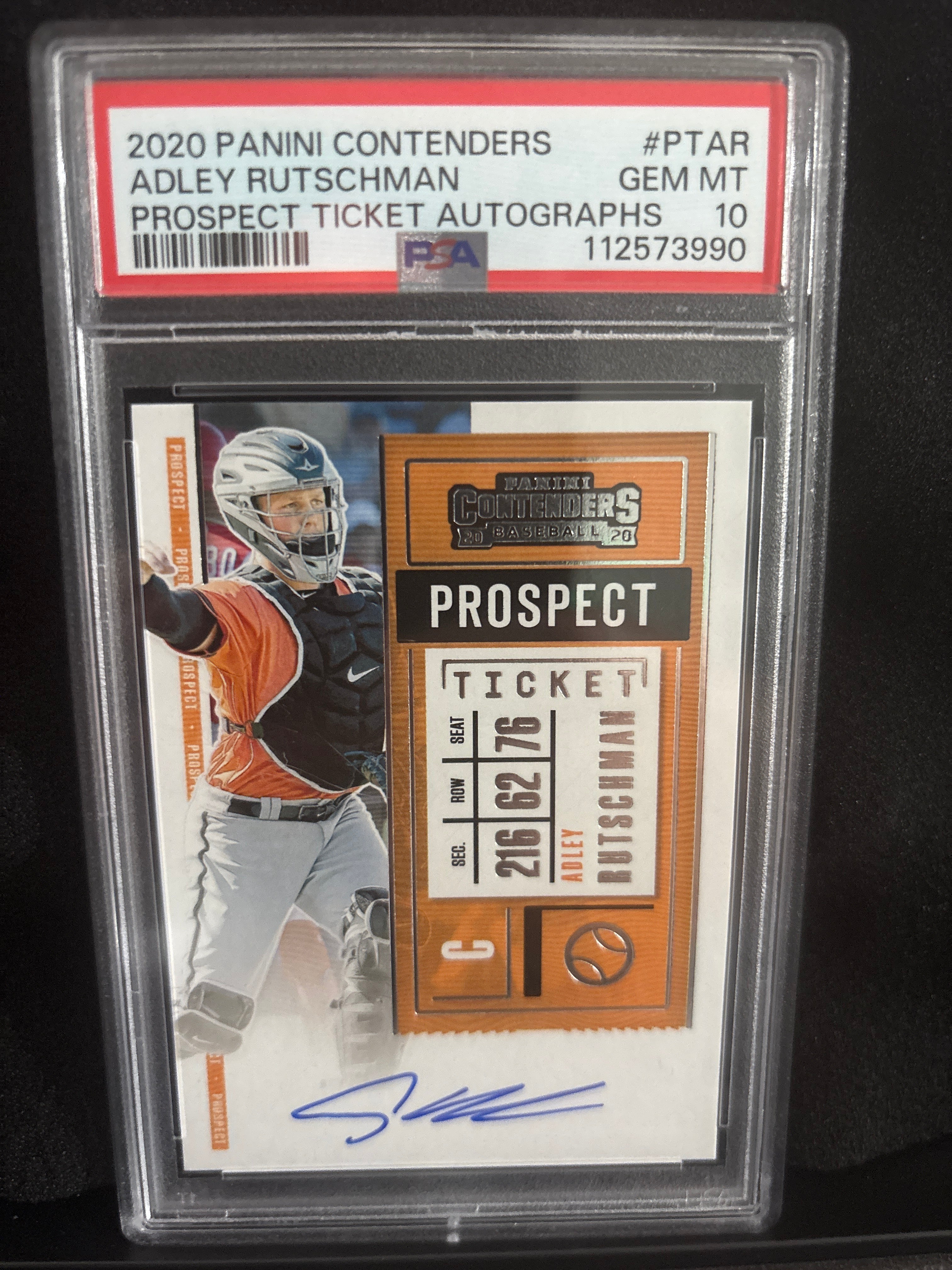 2020 Panini Contenders ADLEY RUTSCHMAN Prospects Ticket Autographs #PTAR