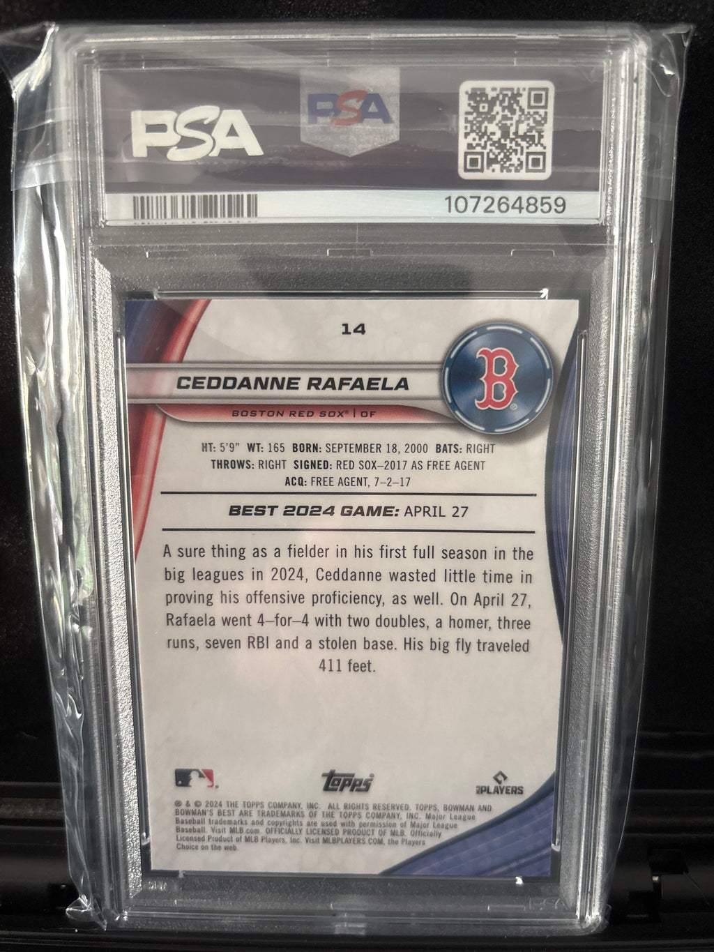 2024 Bowman’s Best Ceddanne Rafaela Blue Refractor #14 #’d 044/150