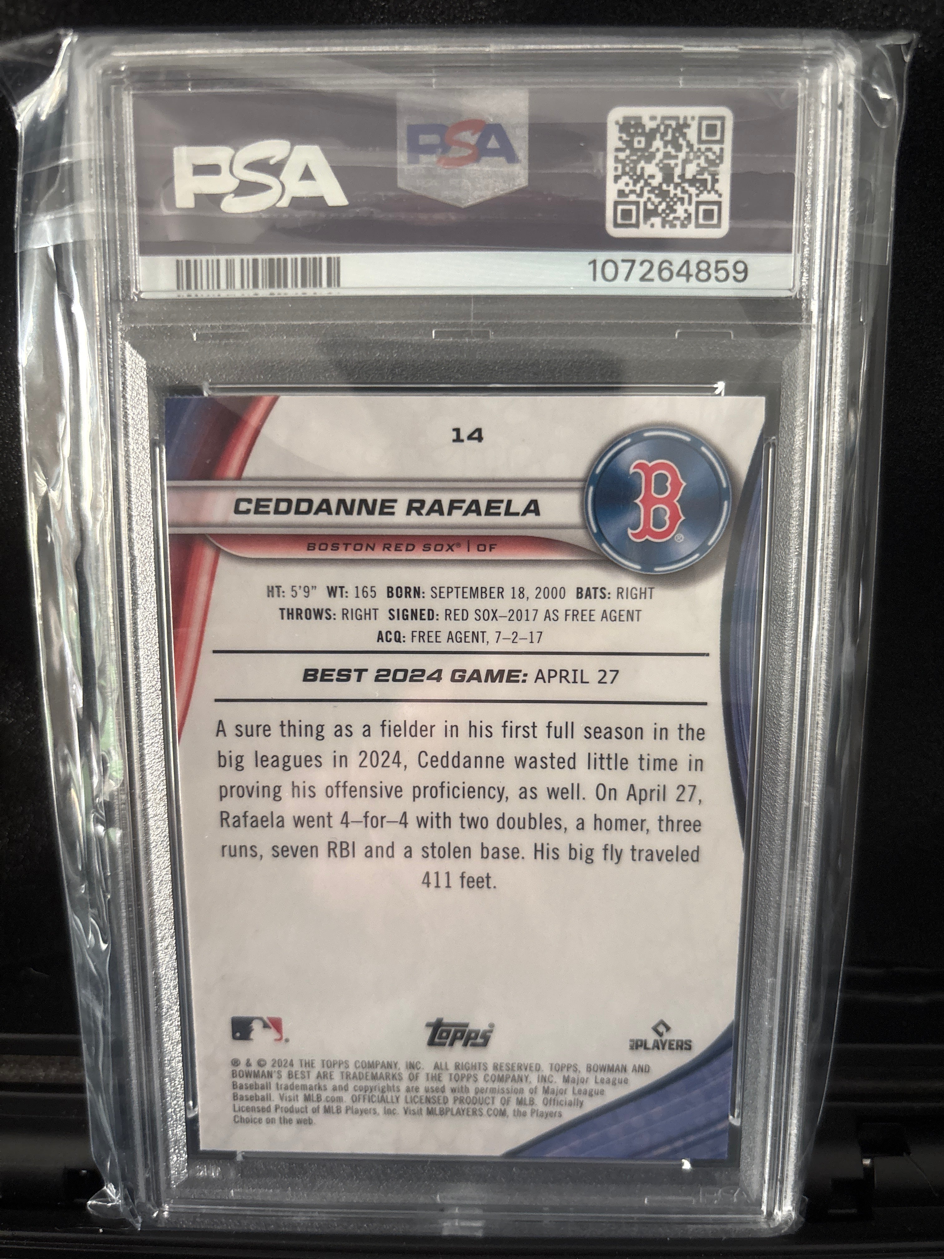 2024 Bowman’s Best Ceddanne Rafaela Blue Refractor #14 #’d 044/150