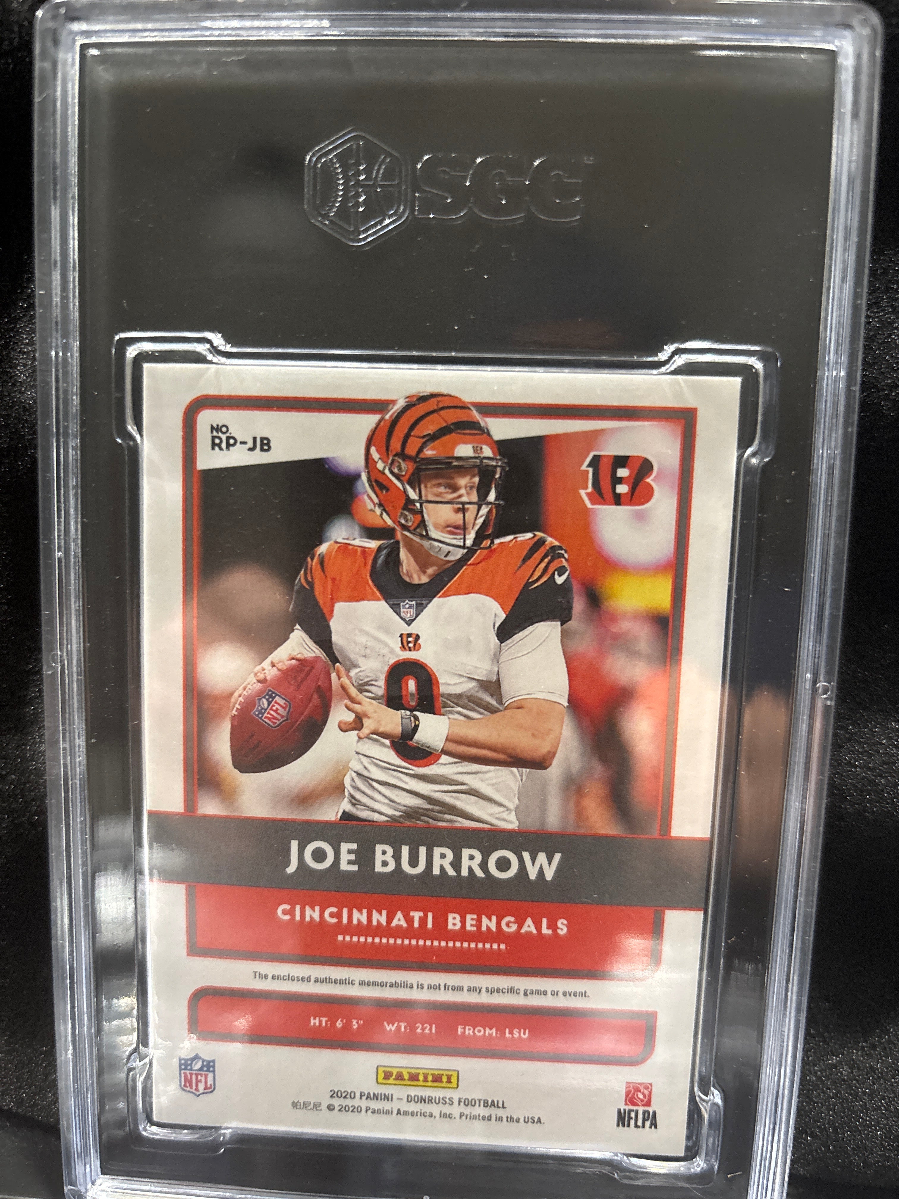 2020 Donruss Joe Burrow Rookie Phenoms Jersey Orange #RP-JB