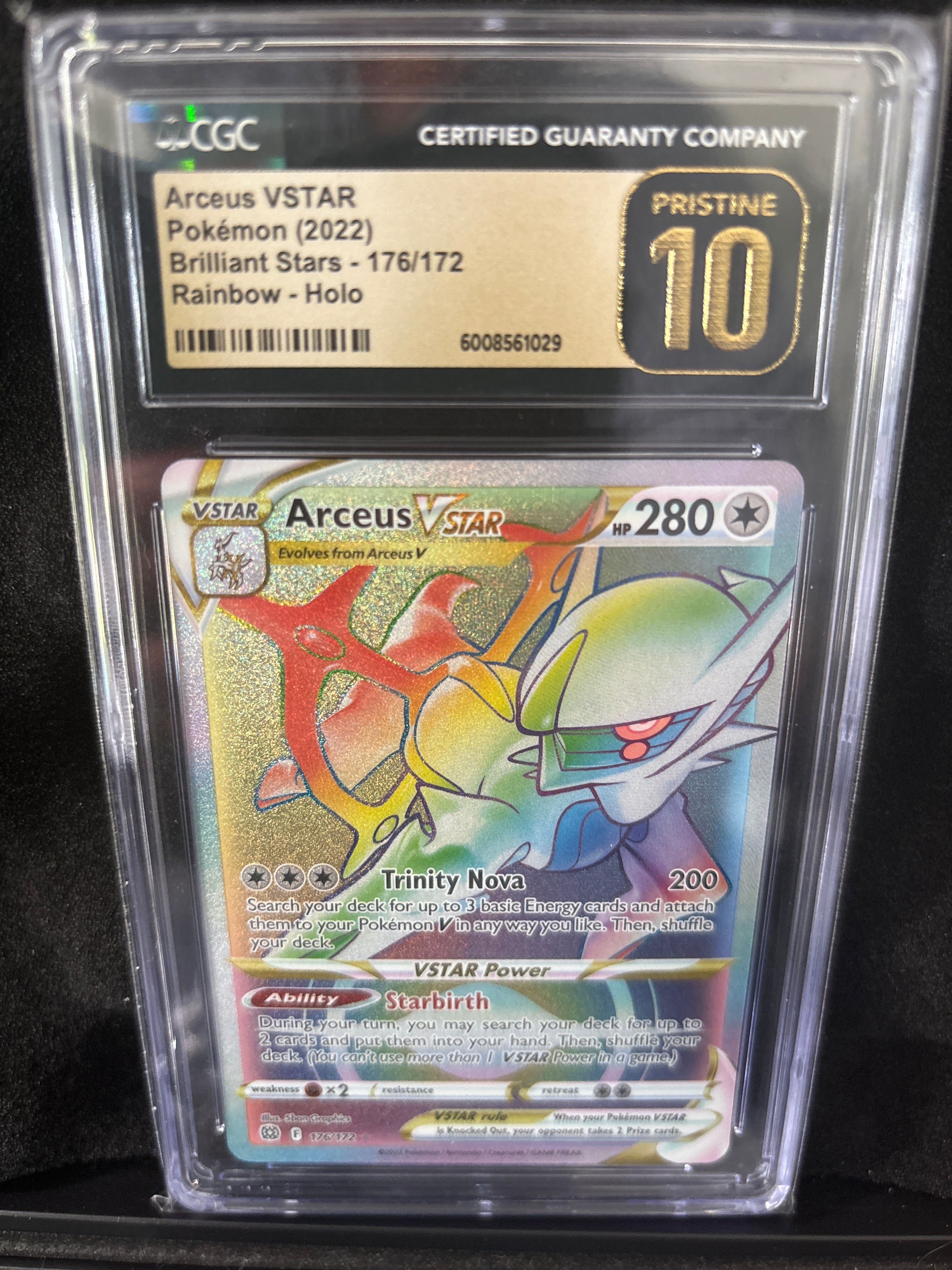 2022 Pokémon Brilliant Stars Arceus VSTAR Rainbow Holo #176