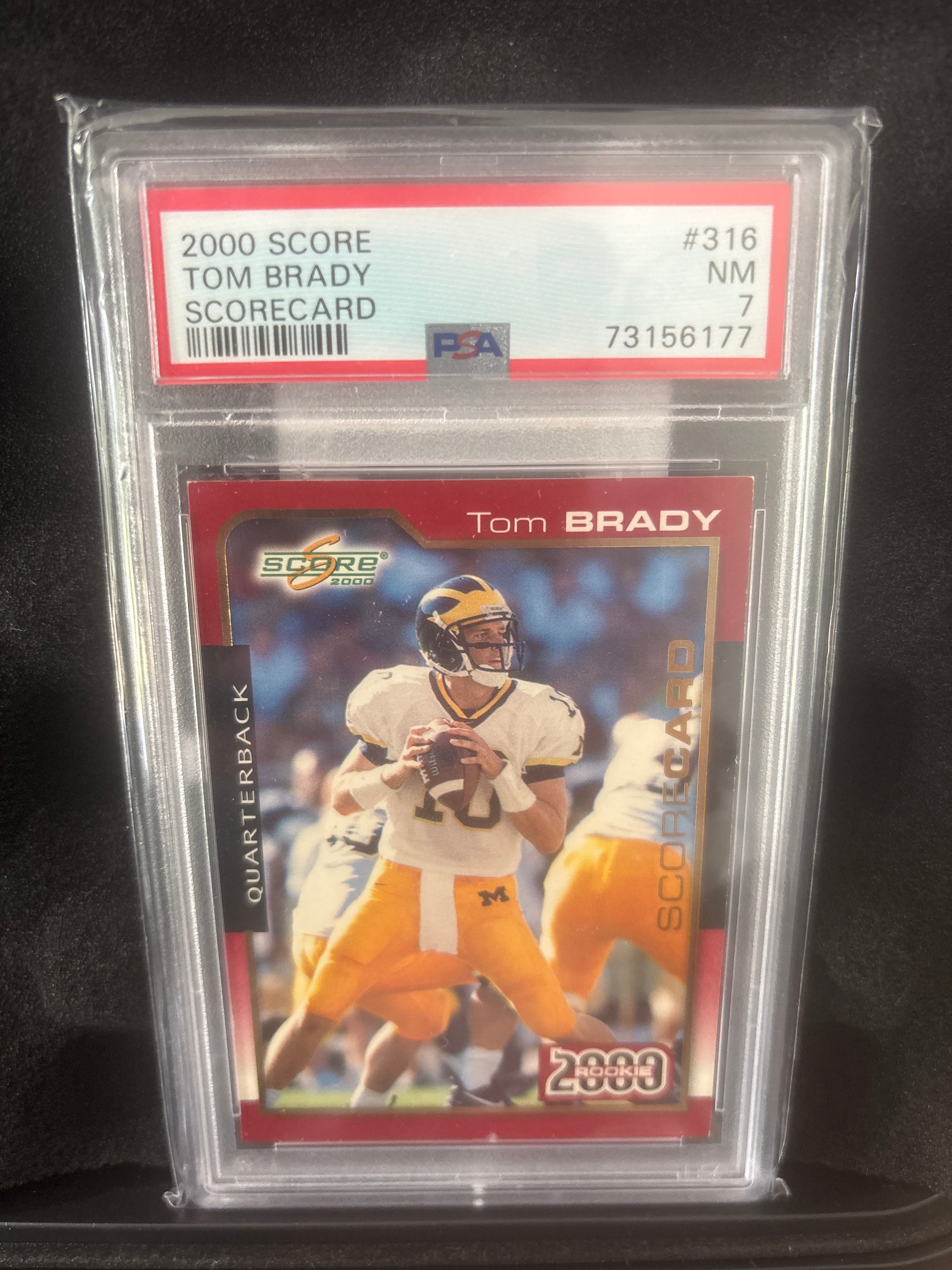 2000 Score Tom Brady SCORECARD #316 #’d/2000 POP 67