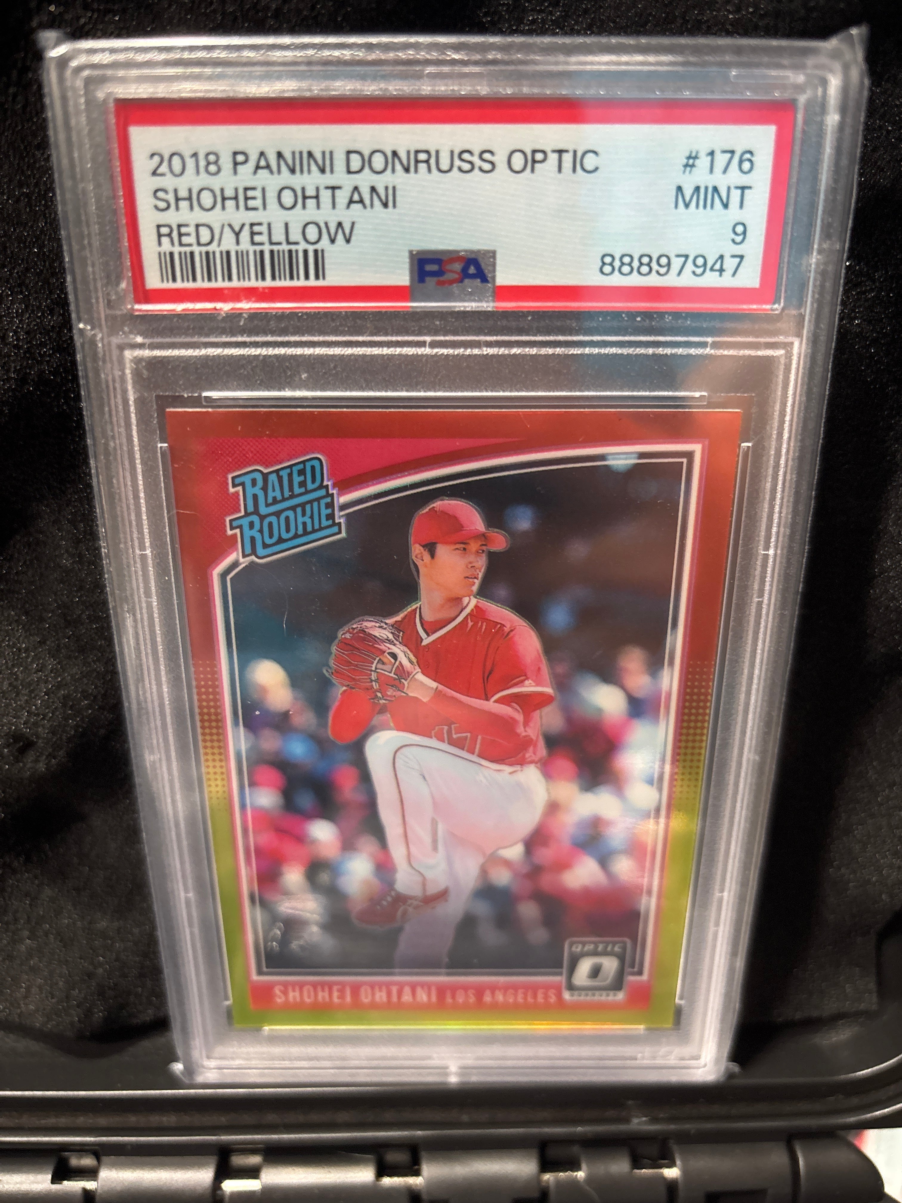 2018 Panini Donnie’s Optic Shohei Ohtani Red/Yellow #176 POP 52