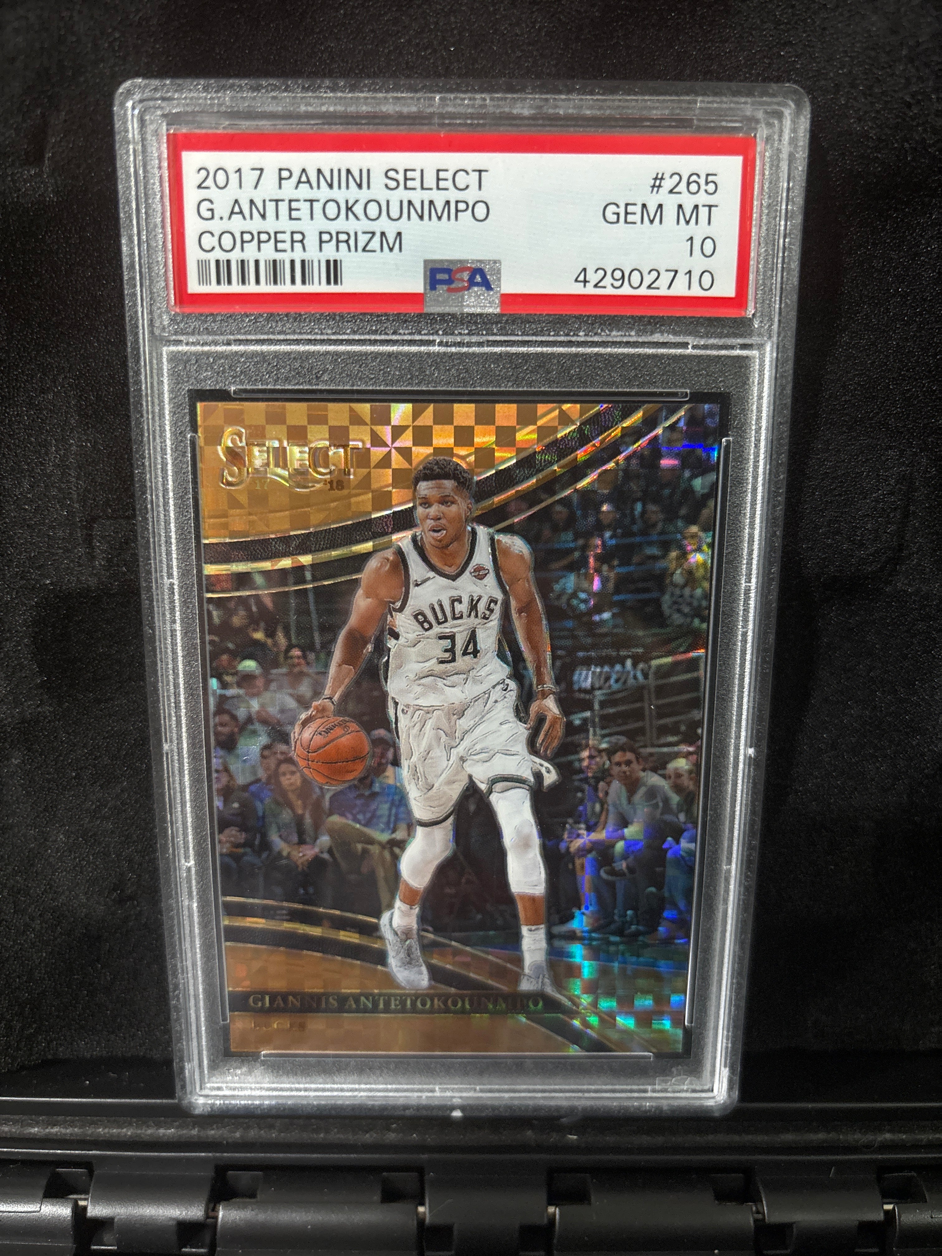 2017 Panini Select Giannis Antetokounmpo Copper Prizm #265 #’d/49 POP 13