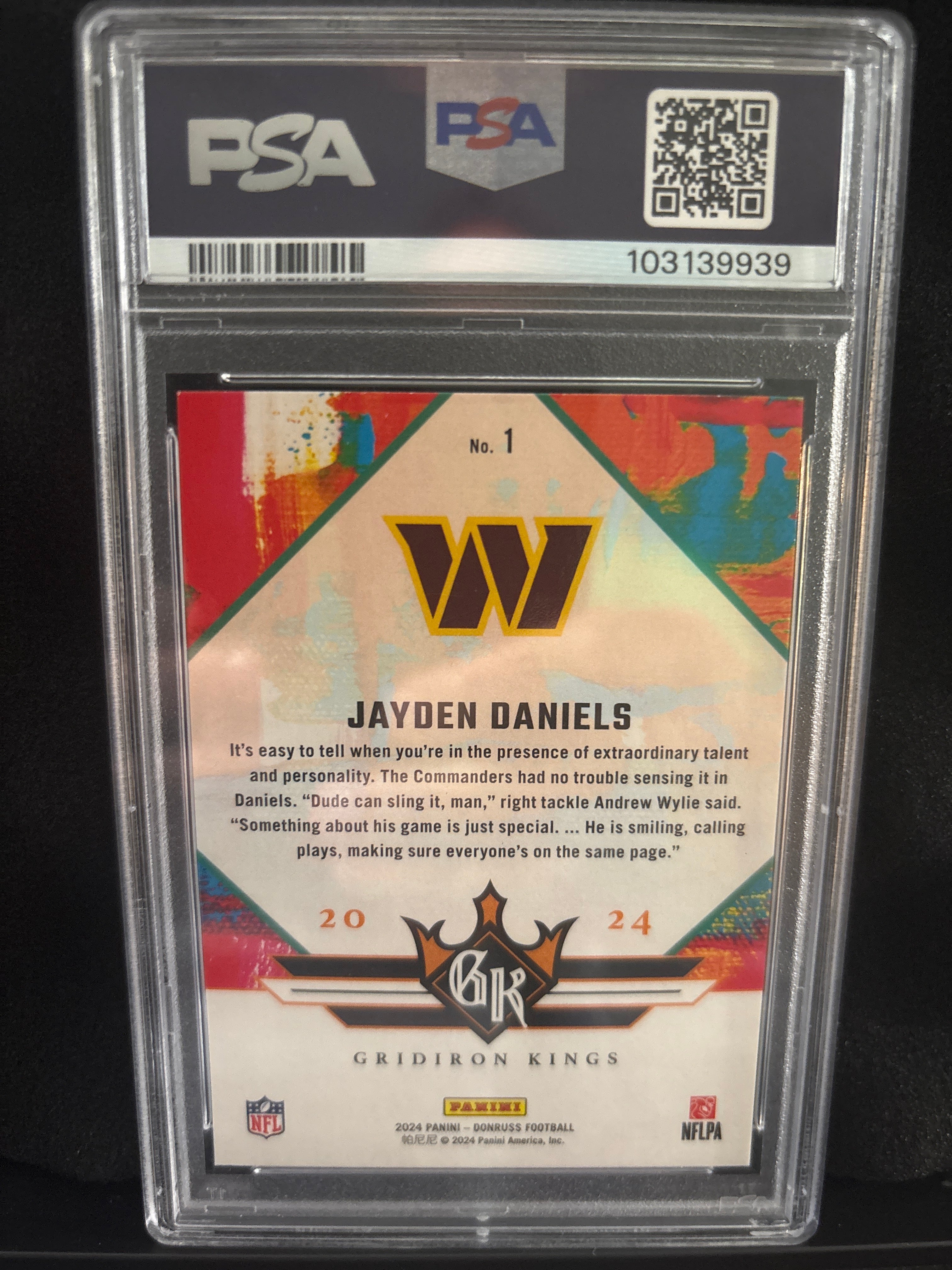 2024 Donruss Jayden Daniels Rookie Gridiron Kings #1