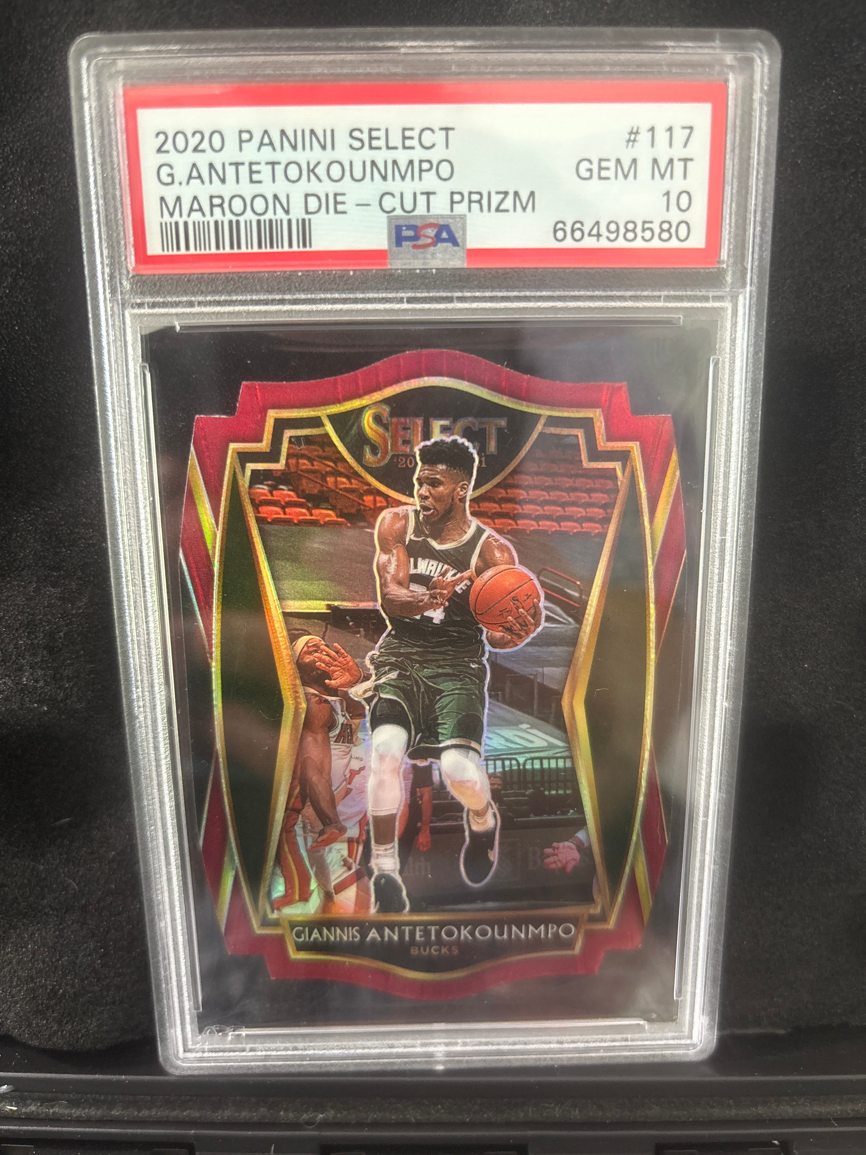2020 Panini Select Giannis Antetokounmpo Maroon Die-Cut Prizm #117 #’d/175 POP 4