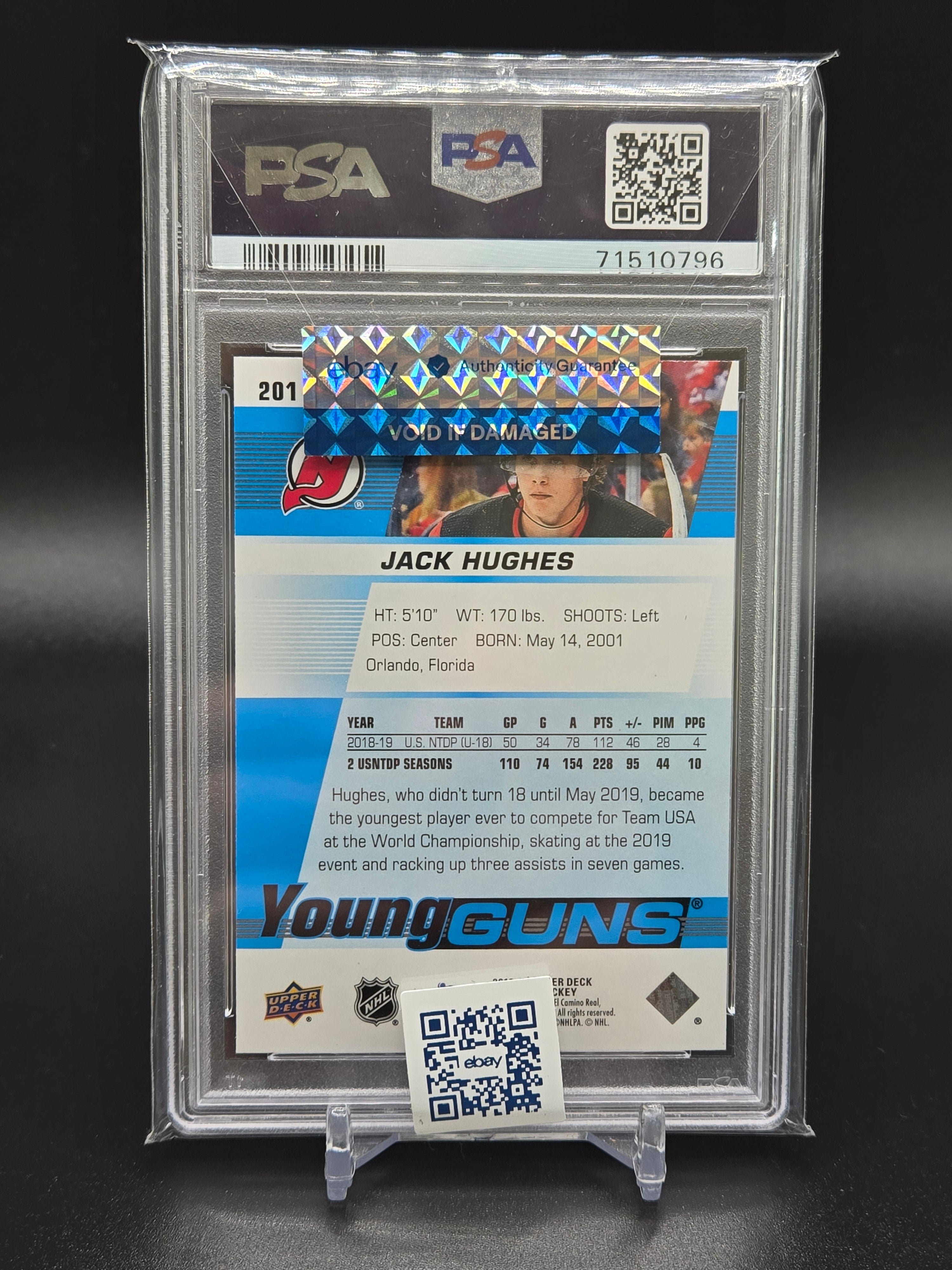 2019 Upper Deck Jack Hughes Young Guns