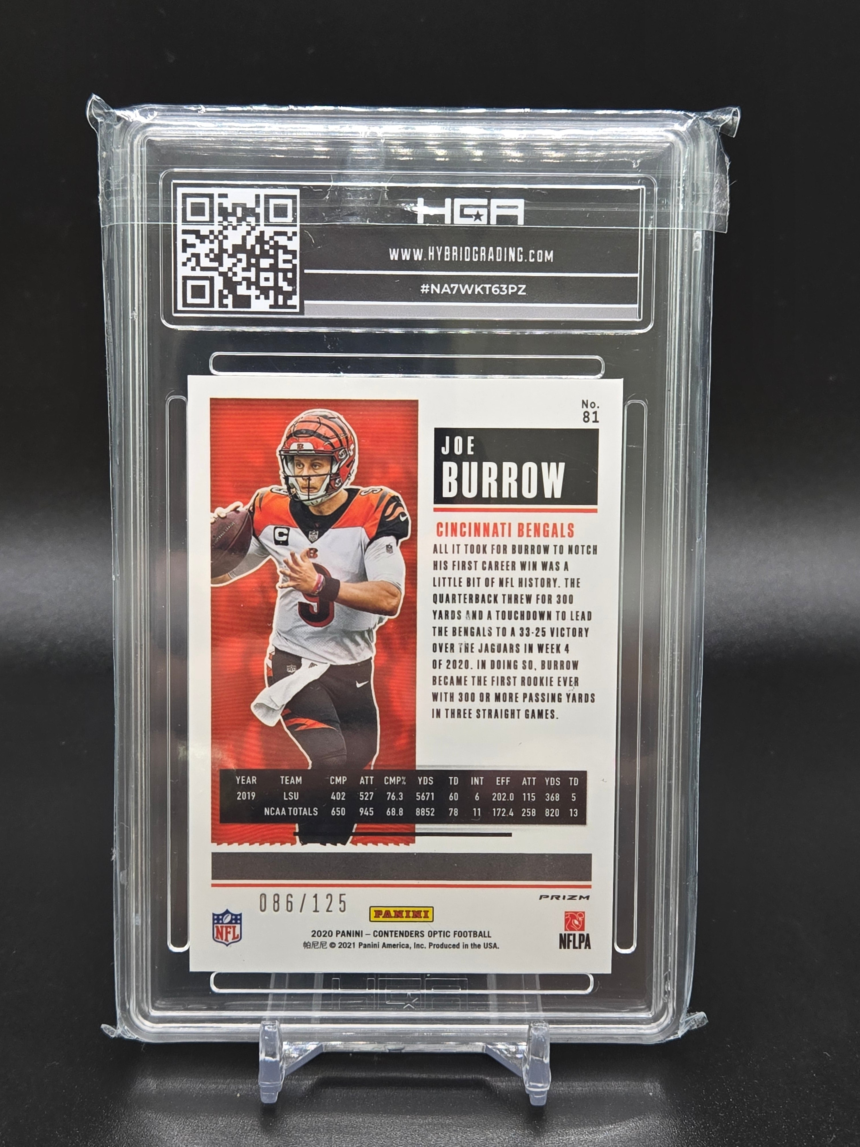 2020 Joe Burrow Contenders Optic Rookie Ticket Red /125