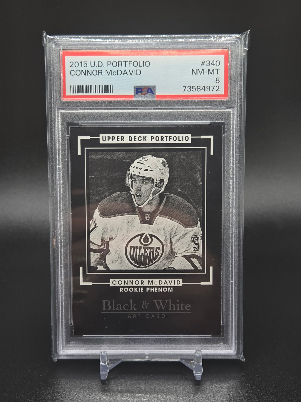 2015 Upper Deck Portfolio Connor McDavid Black & White #340