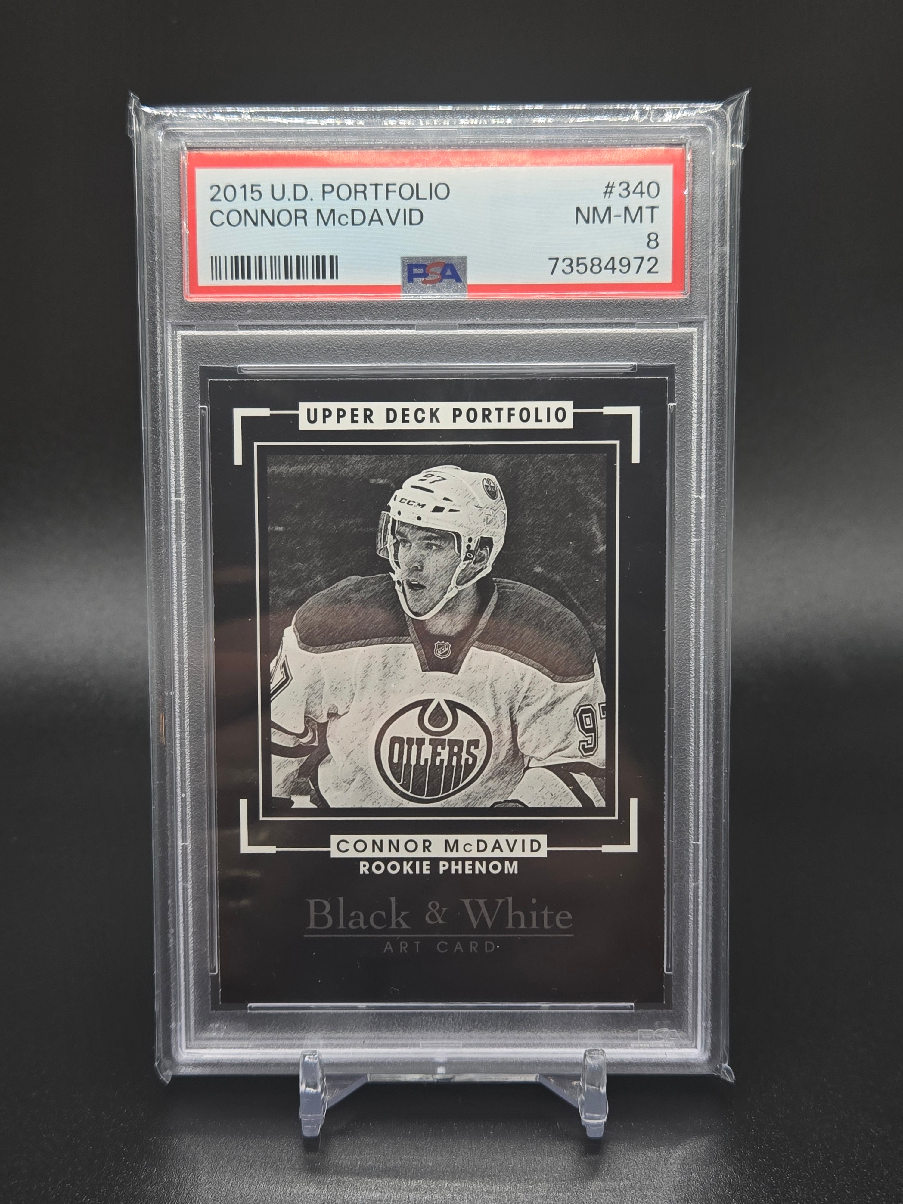 2015 Upper Deck Portfolio Connor McDavid Black & White #340