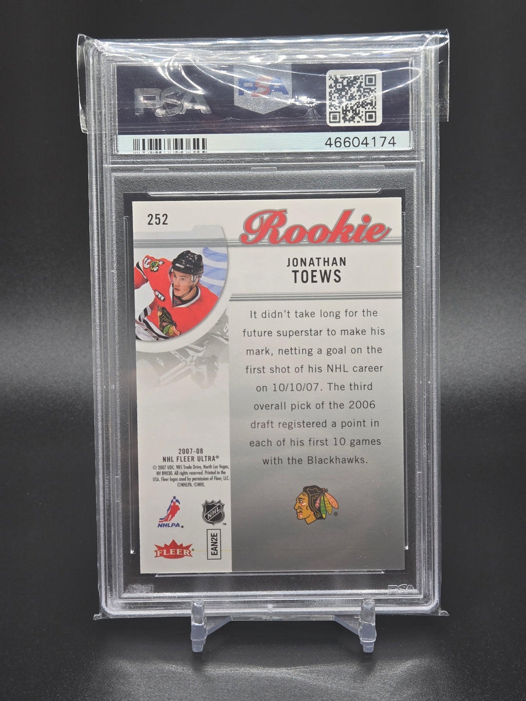 2007 Ultra Jonathan Toews RC #252