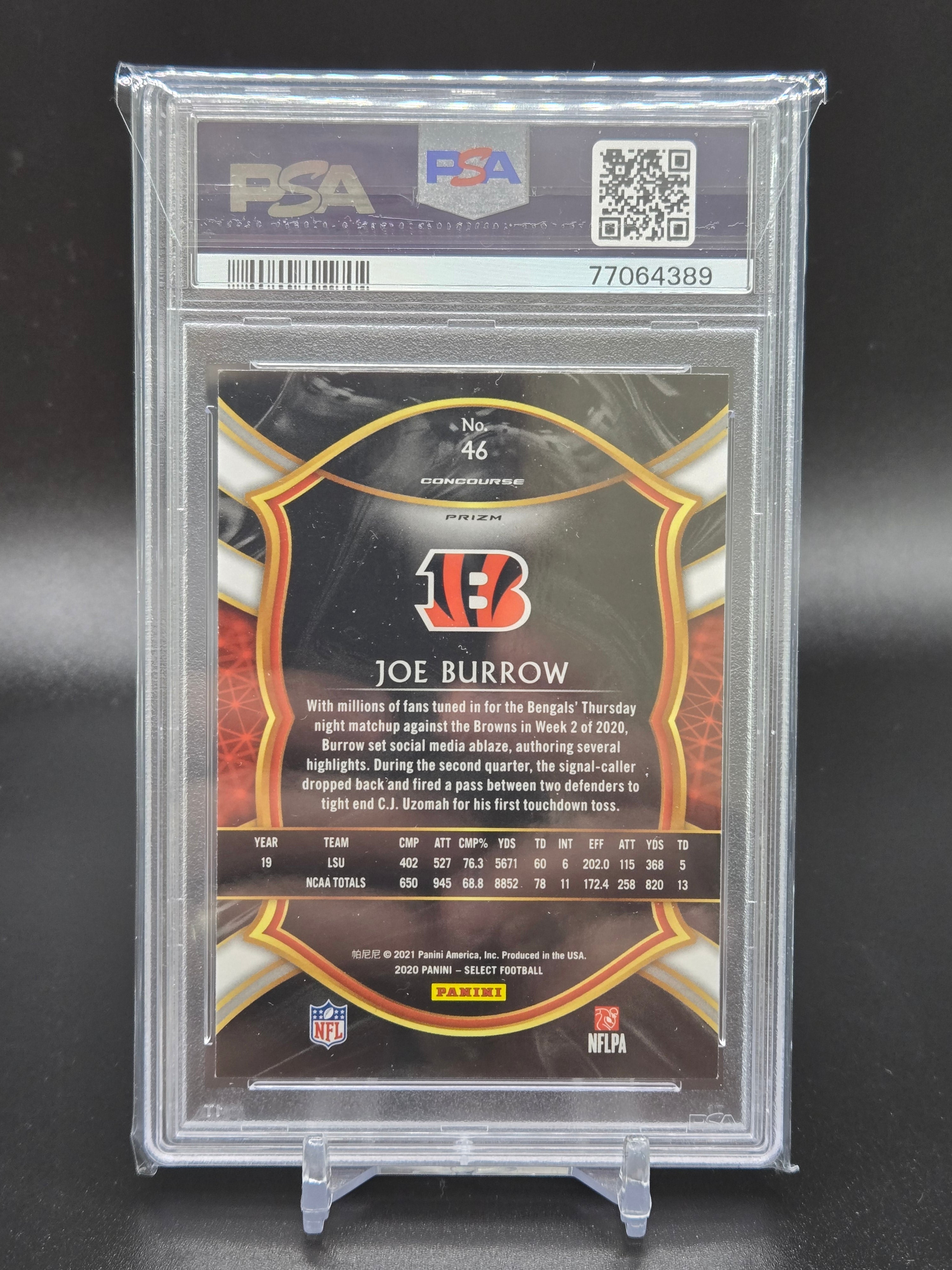 2020 Panini Select Joe Burrow Silver Prizm Concourse RC
