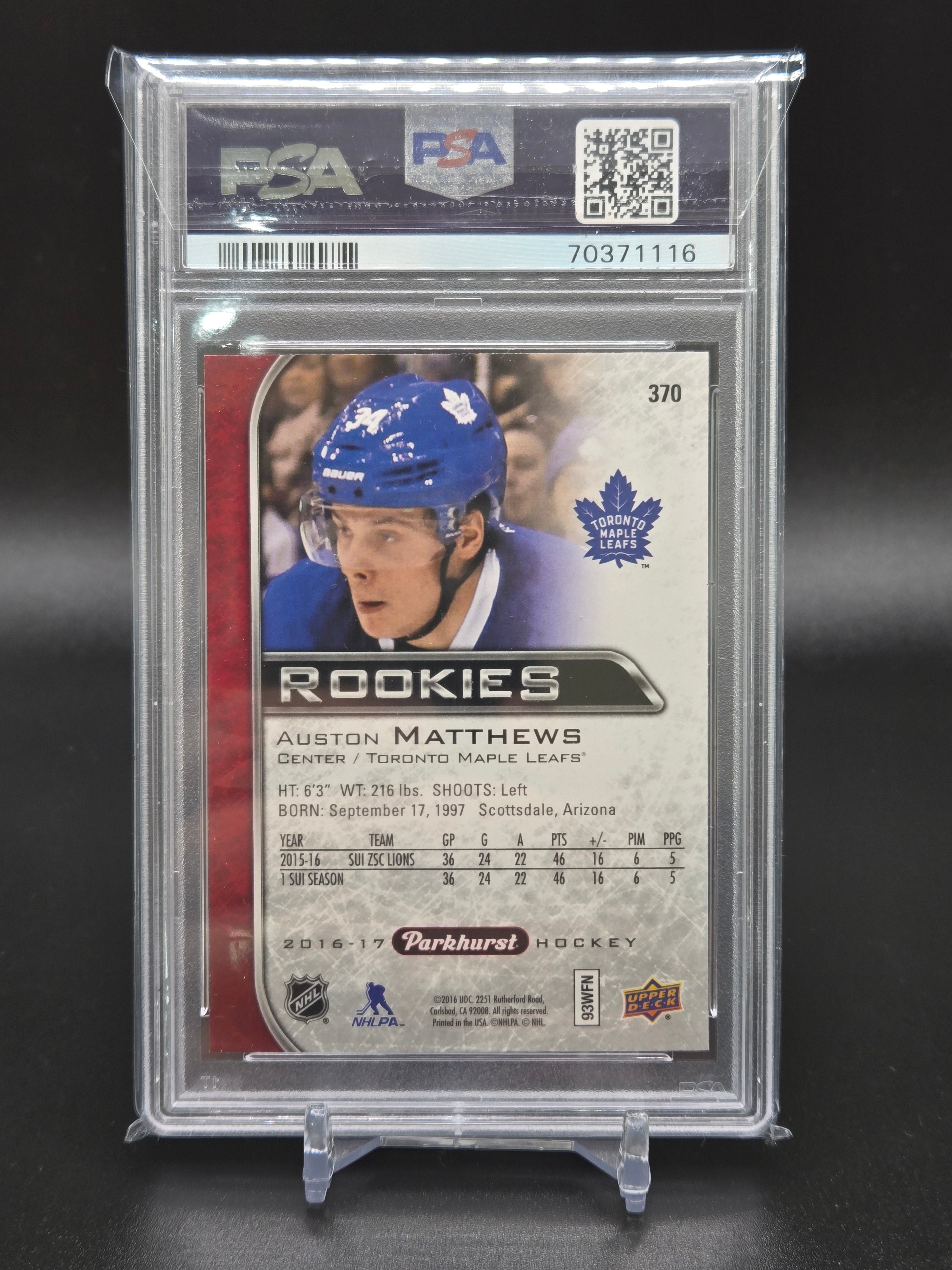 2016 Upper Deck Parkhurst Austin Matthews Red RC